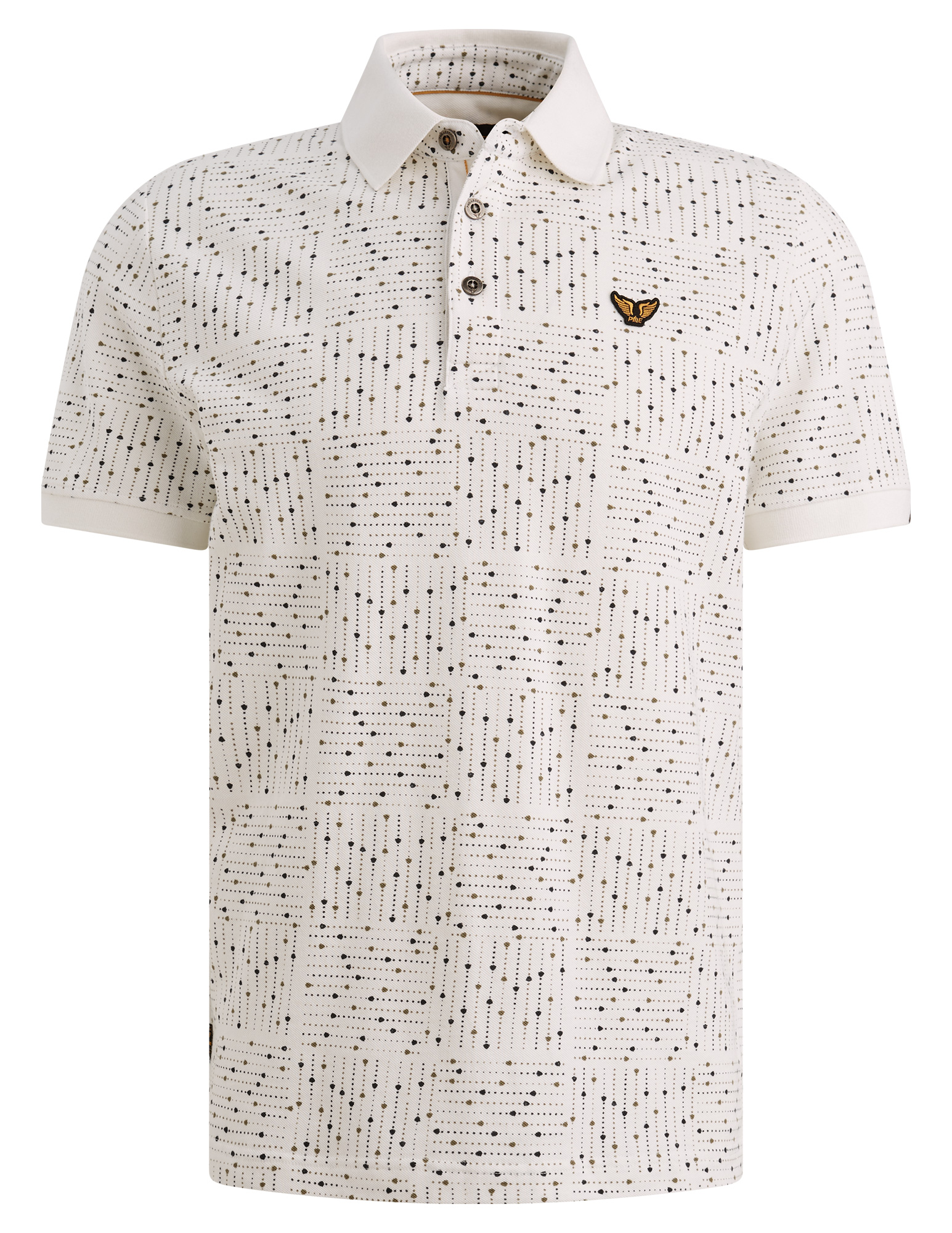 PME Legend Polo all-over print PPSS2605859 Wit
