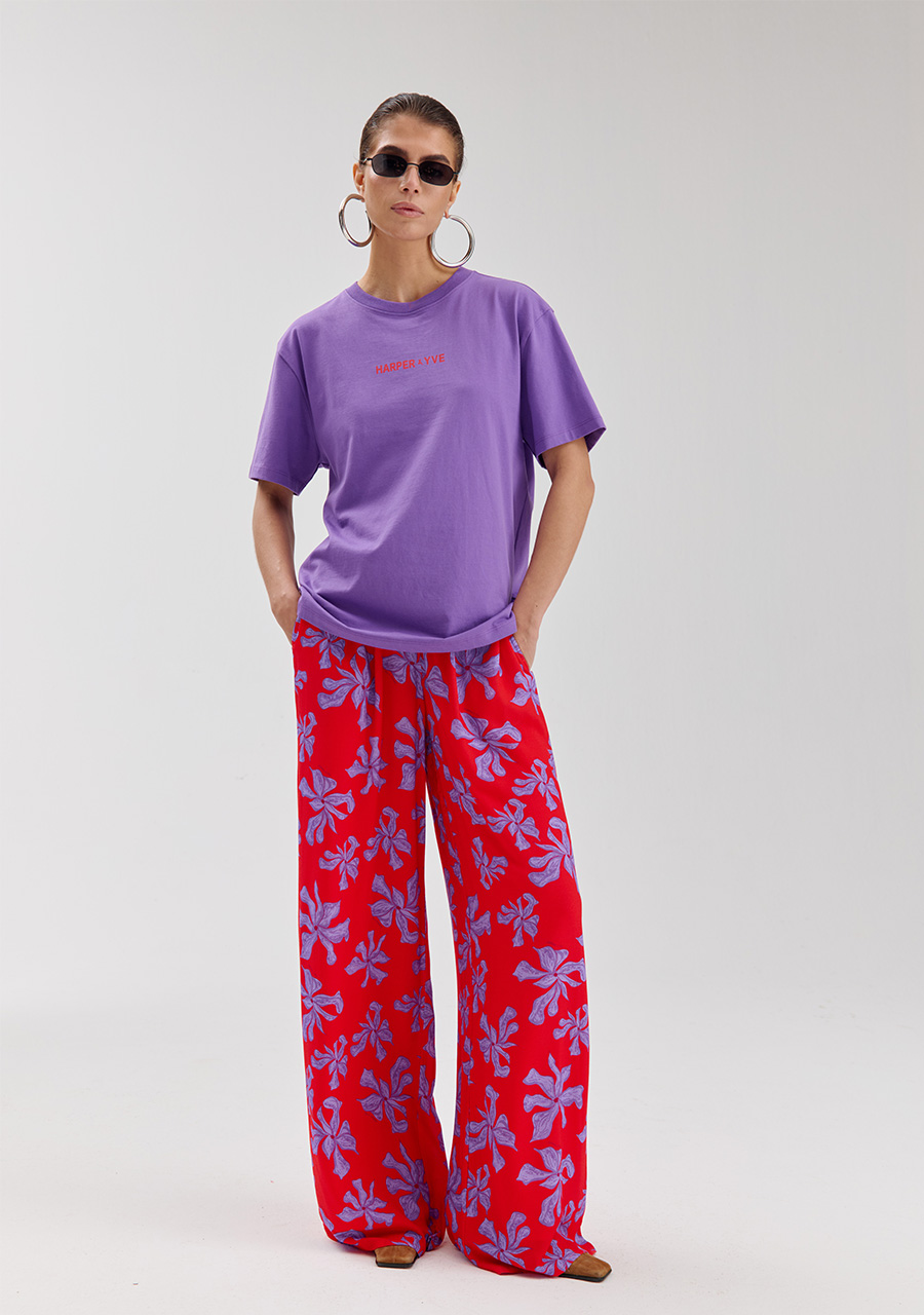 Harper & Yve T-shirt Mexican back SS6Y308 Paars