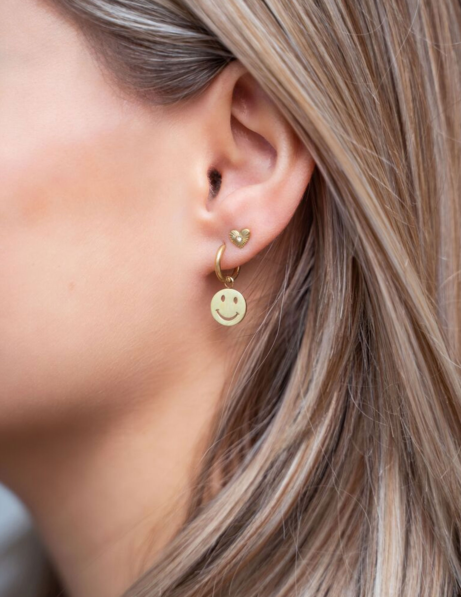 My Jewellery Studs hart met middelpunt MJ07324 Goud