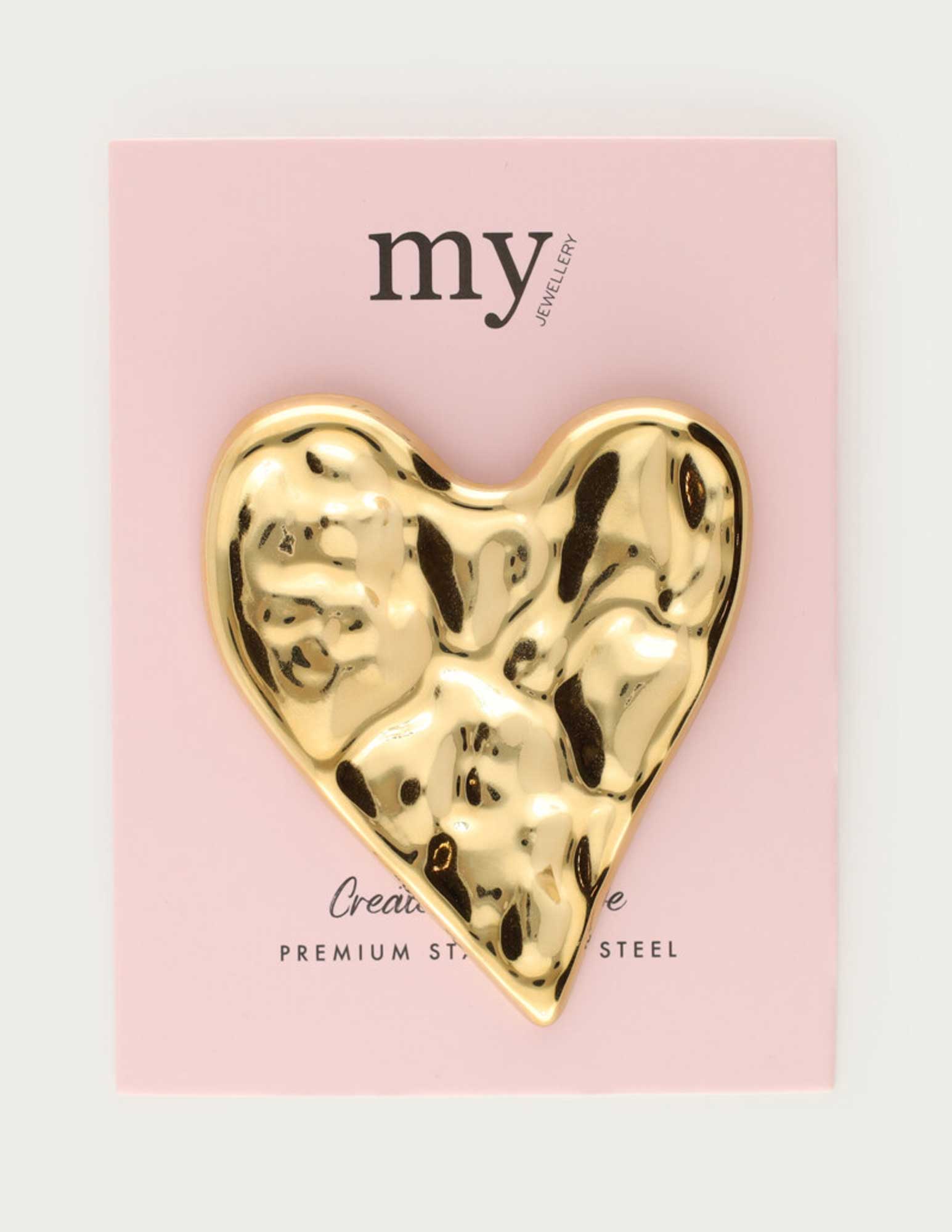 My Jewellery Big heart broche MJ13588 Goud