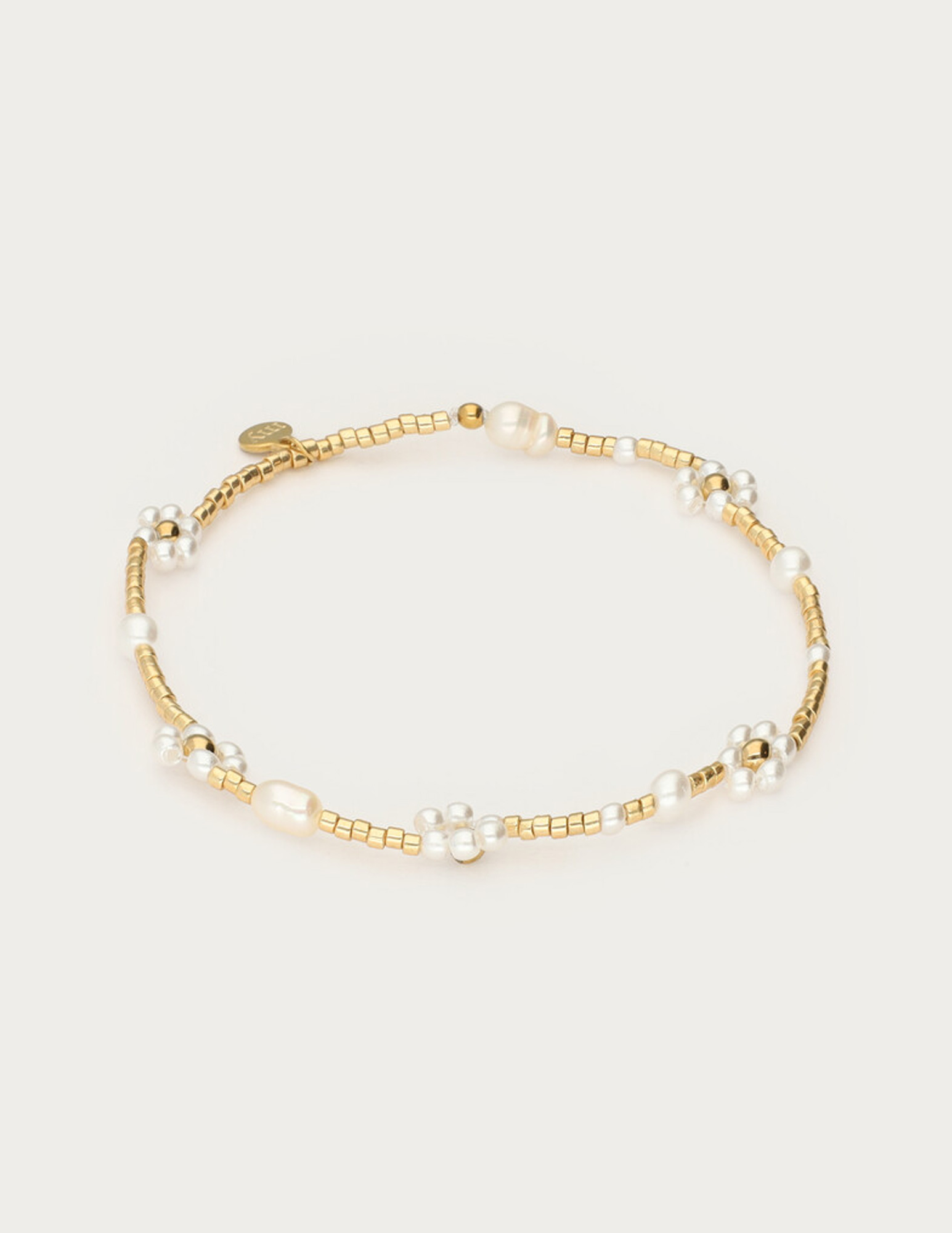 My Jewellery Botanical elastieken armband met bloemen MJ14913 Goud