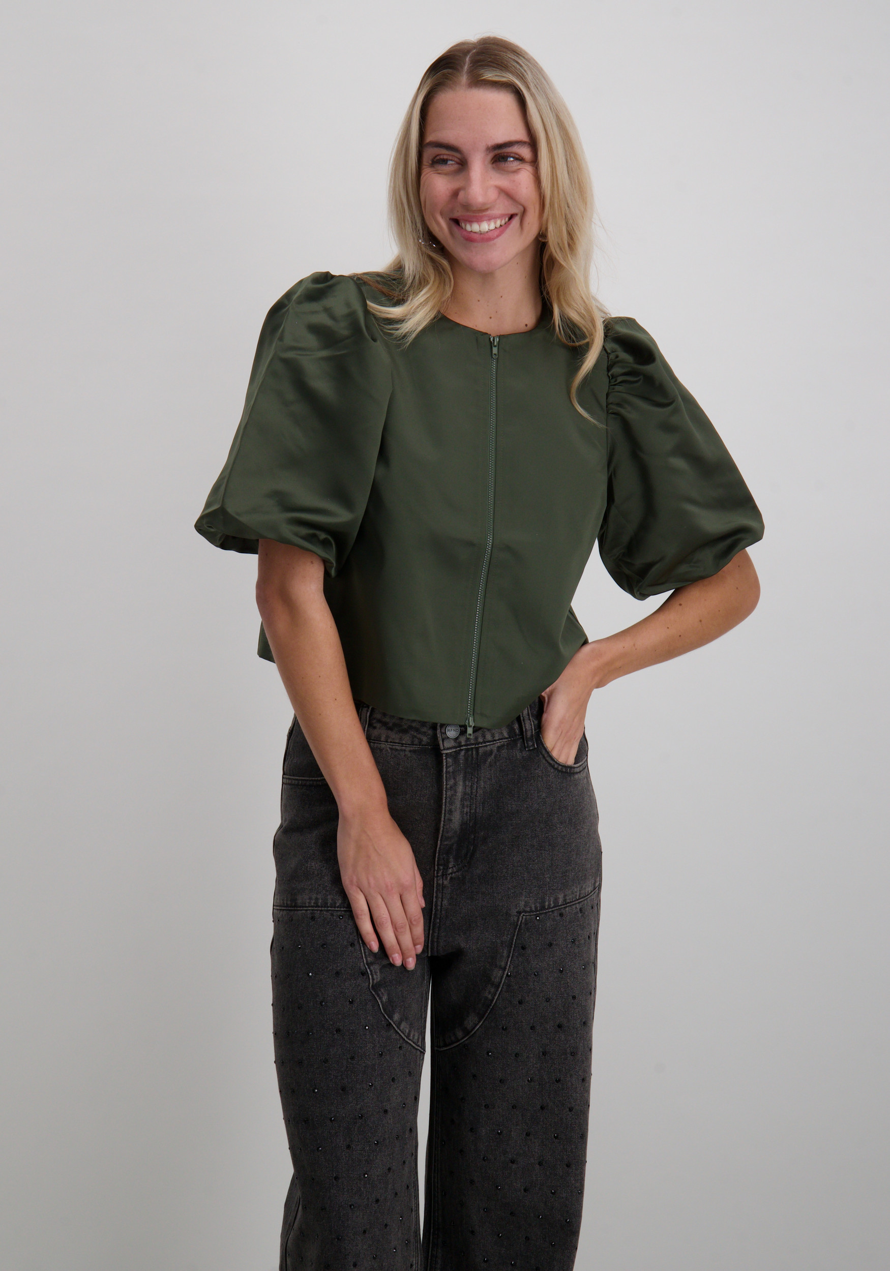 Vila Blouse Fatos 14114383 Donker groen