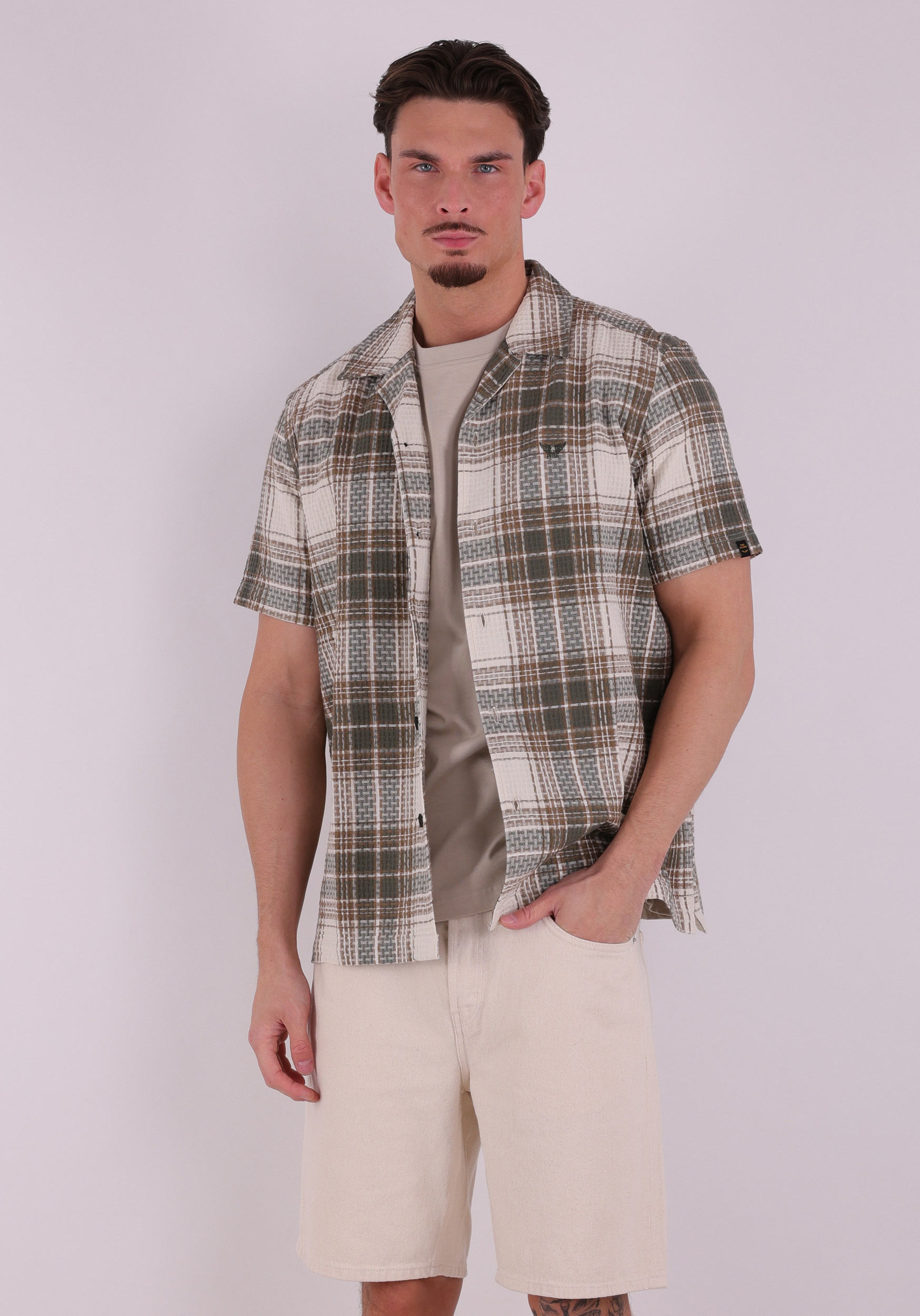 PME Legend Overhemd geruit PSIS2603262 Donker groen