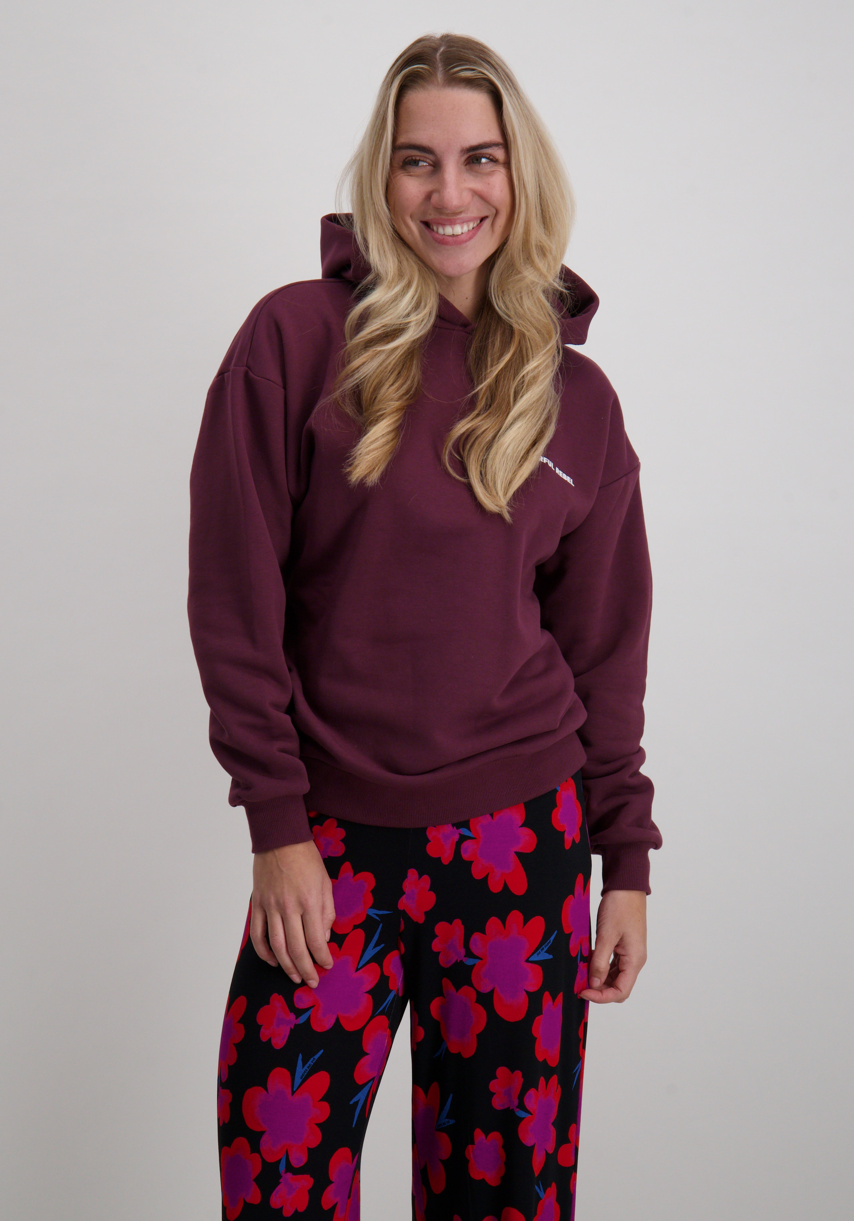 Colourful Rebel Hoodie Flower square WH117179 Bordeaux