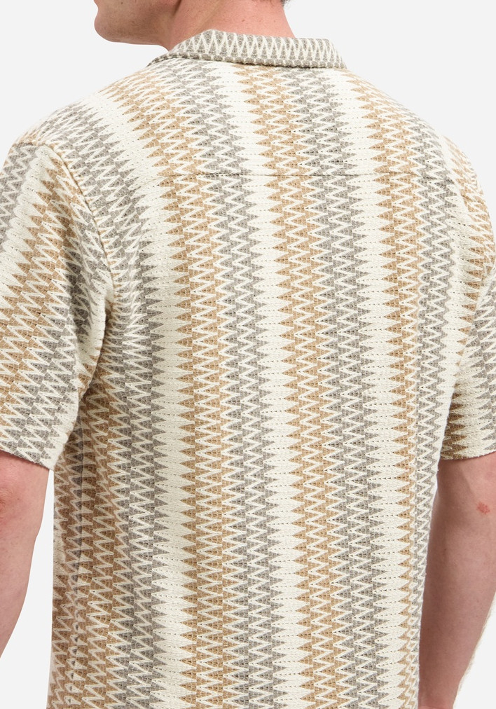 No Excess Overhemd met reliëf patroon 31490305 Beige