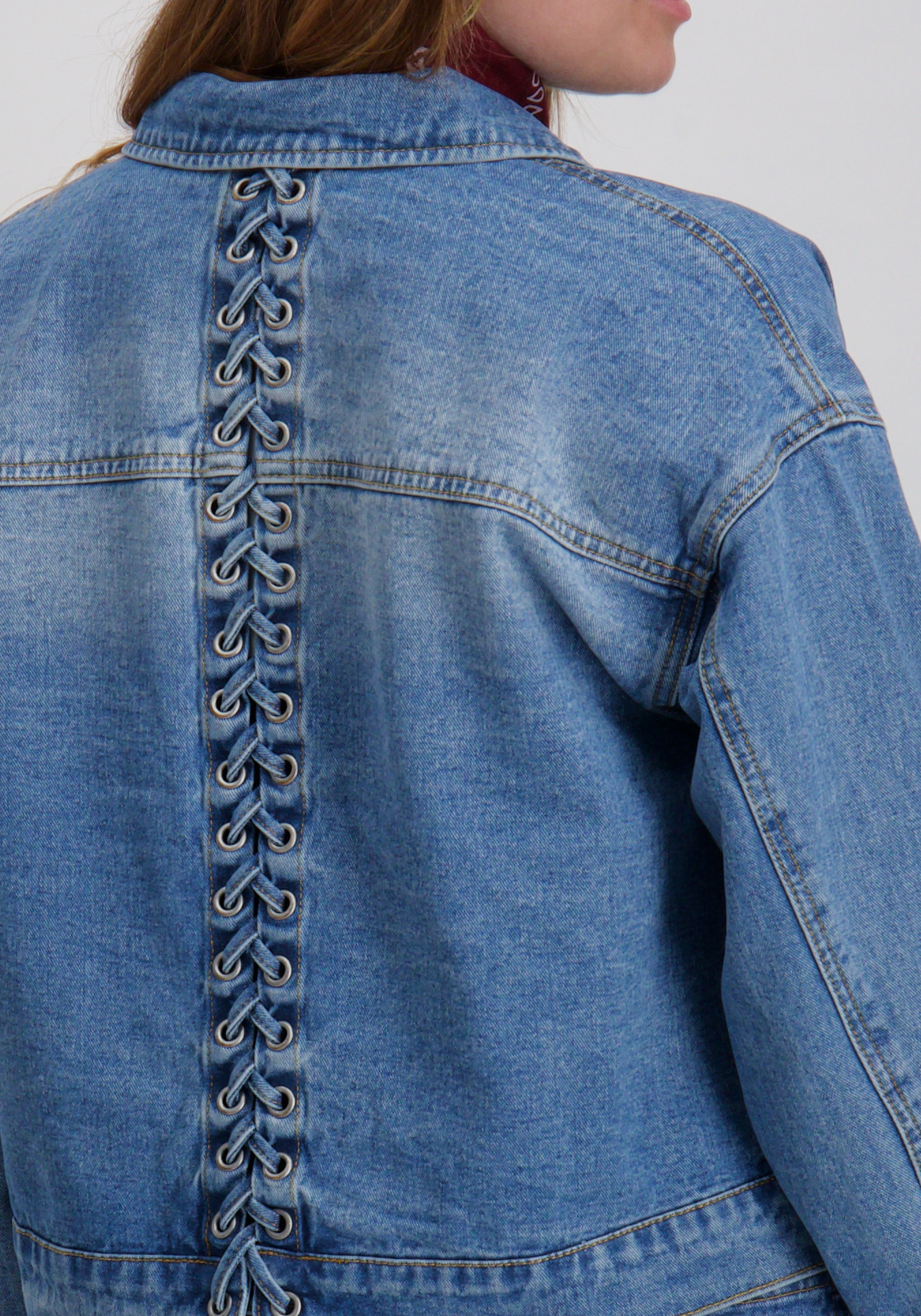 Vila Denim jacket Viea eyelet 14108261 Blauw
