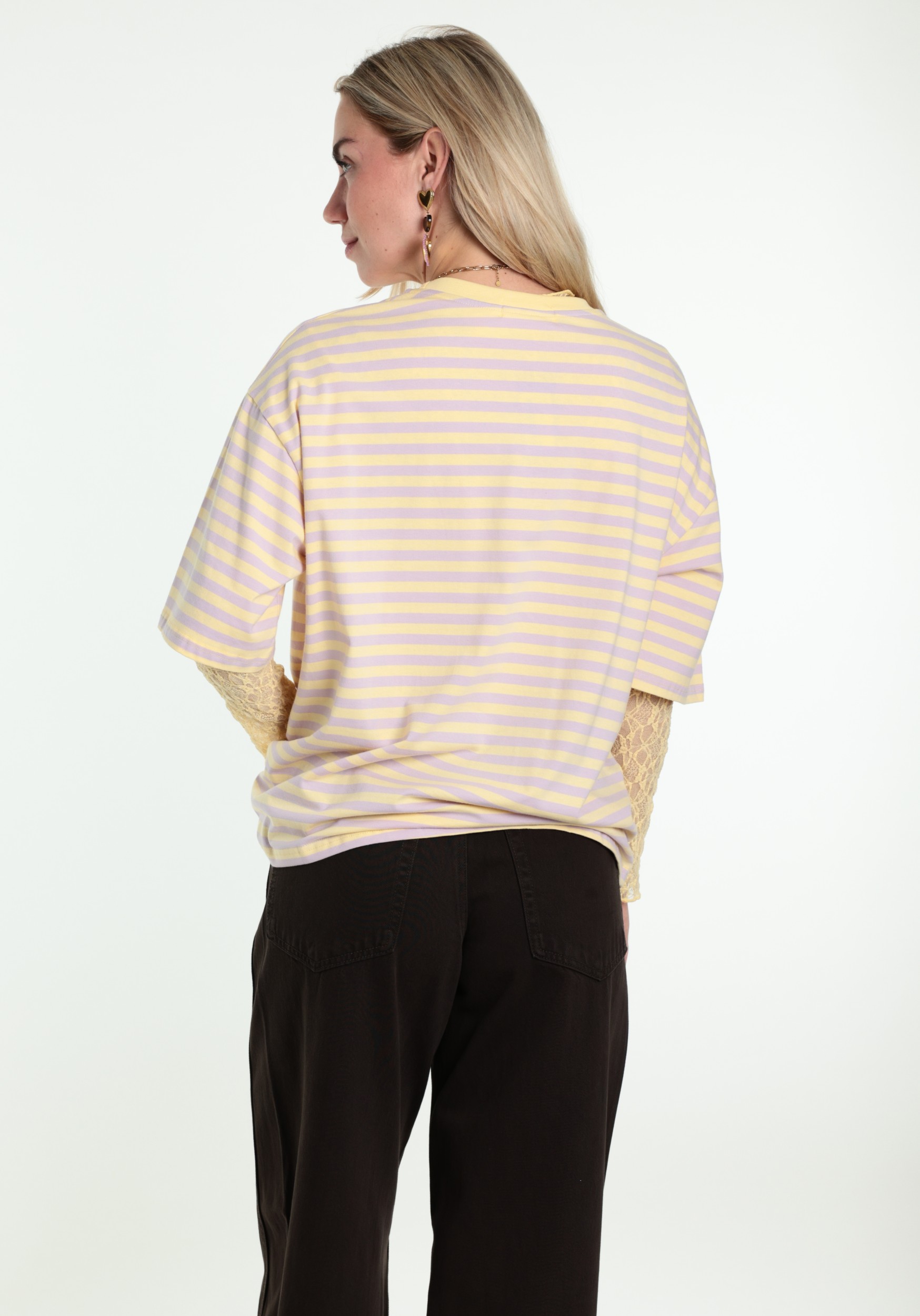 BELIEVE T-shirt gestreept B-9183-TOP Lila