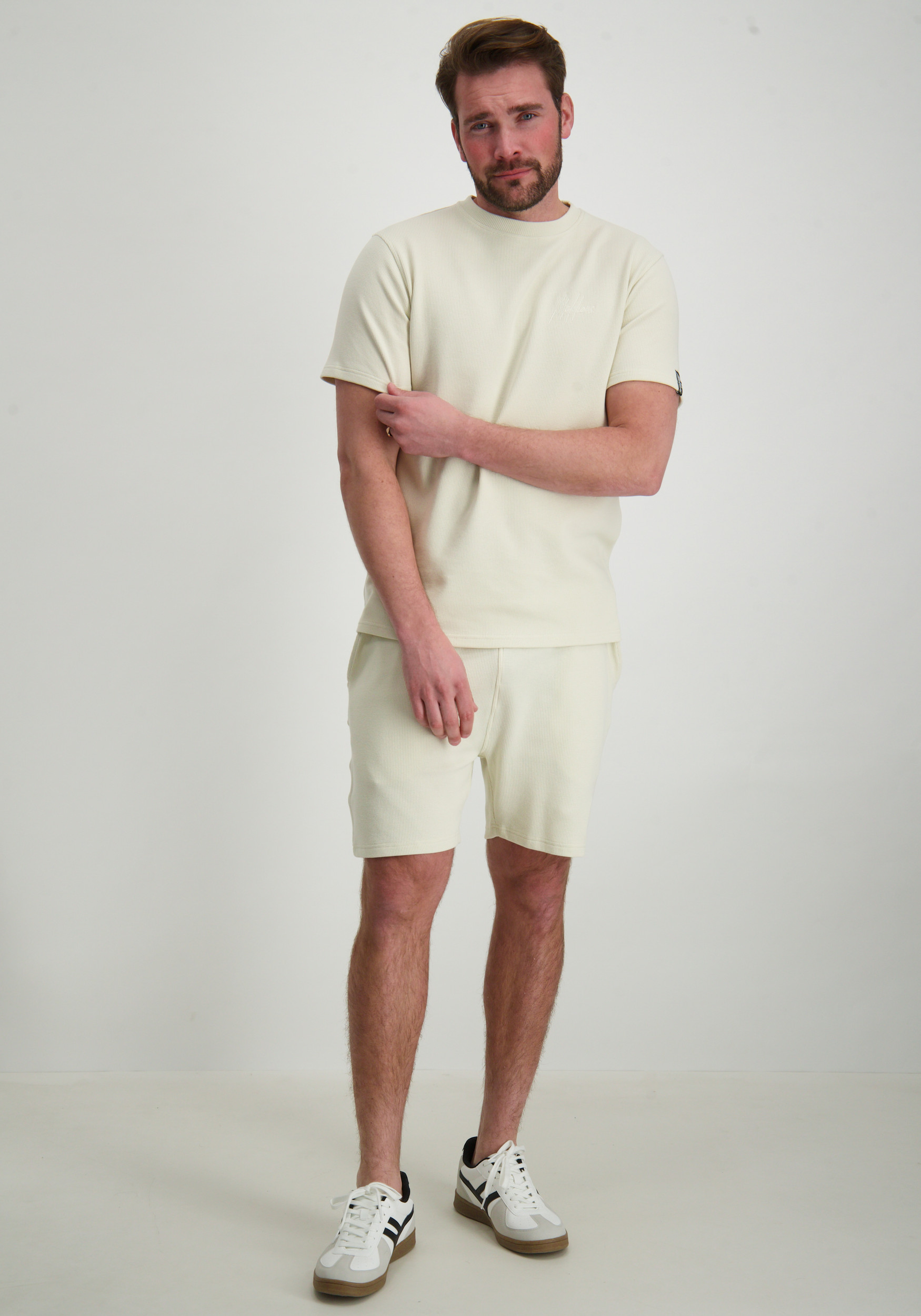 Malelions Short signature waffle MM2-SS25-34 Beige
