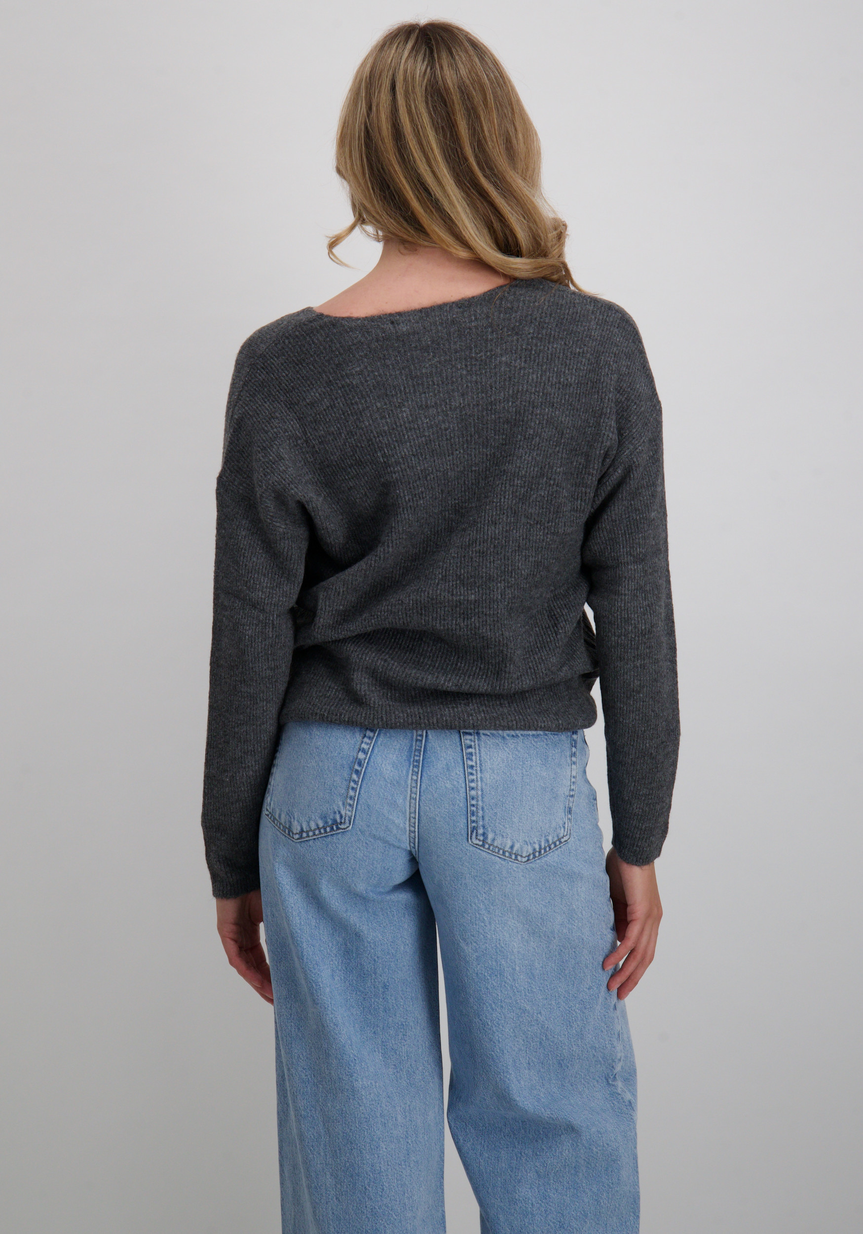 Vero moda Trui Crewlefile 10233357 Midden grijs