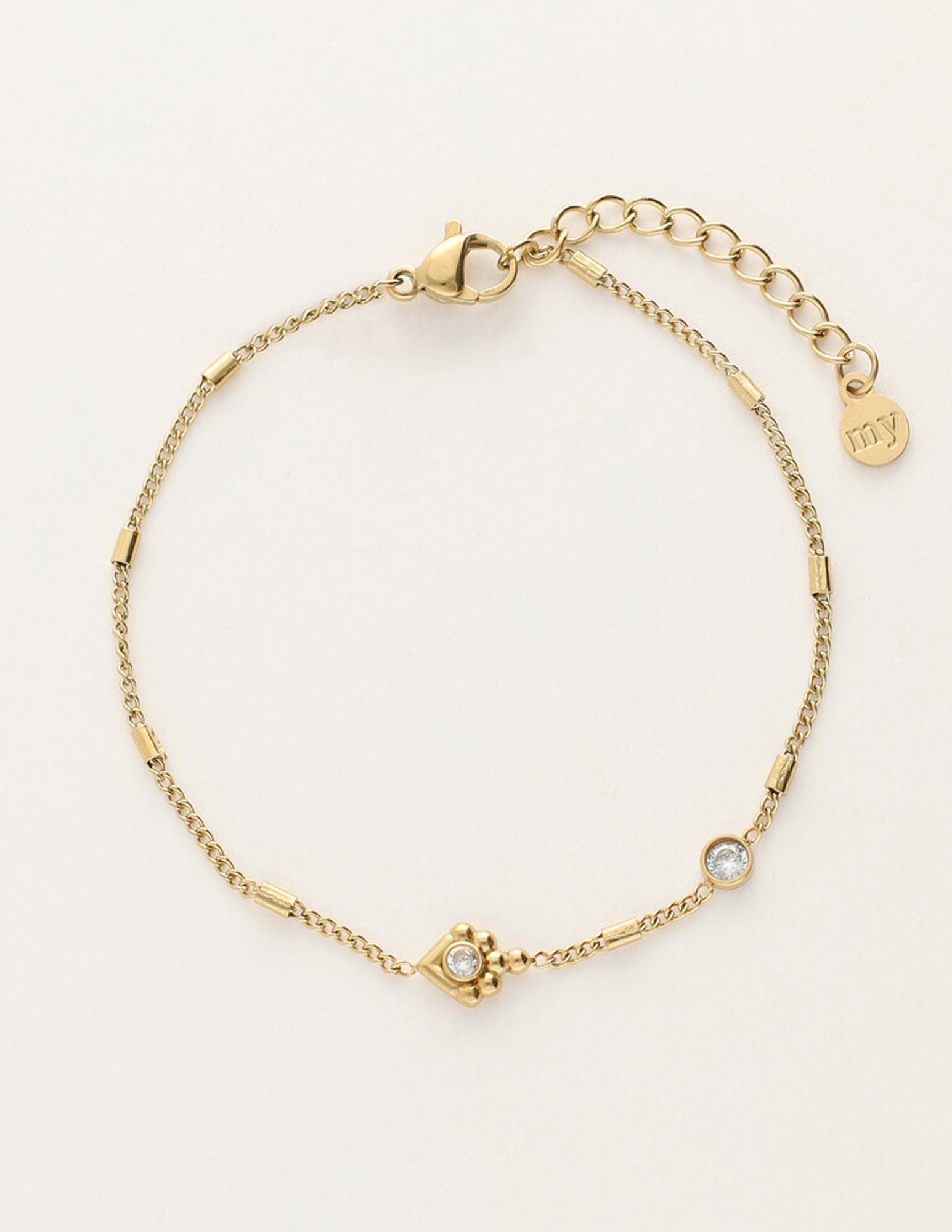 My Jewellery Armband met tubes en strass MJ12064 Goud