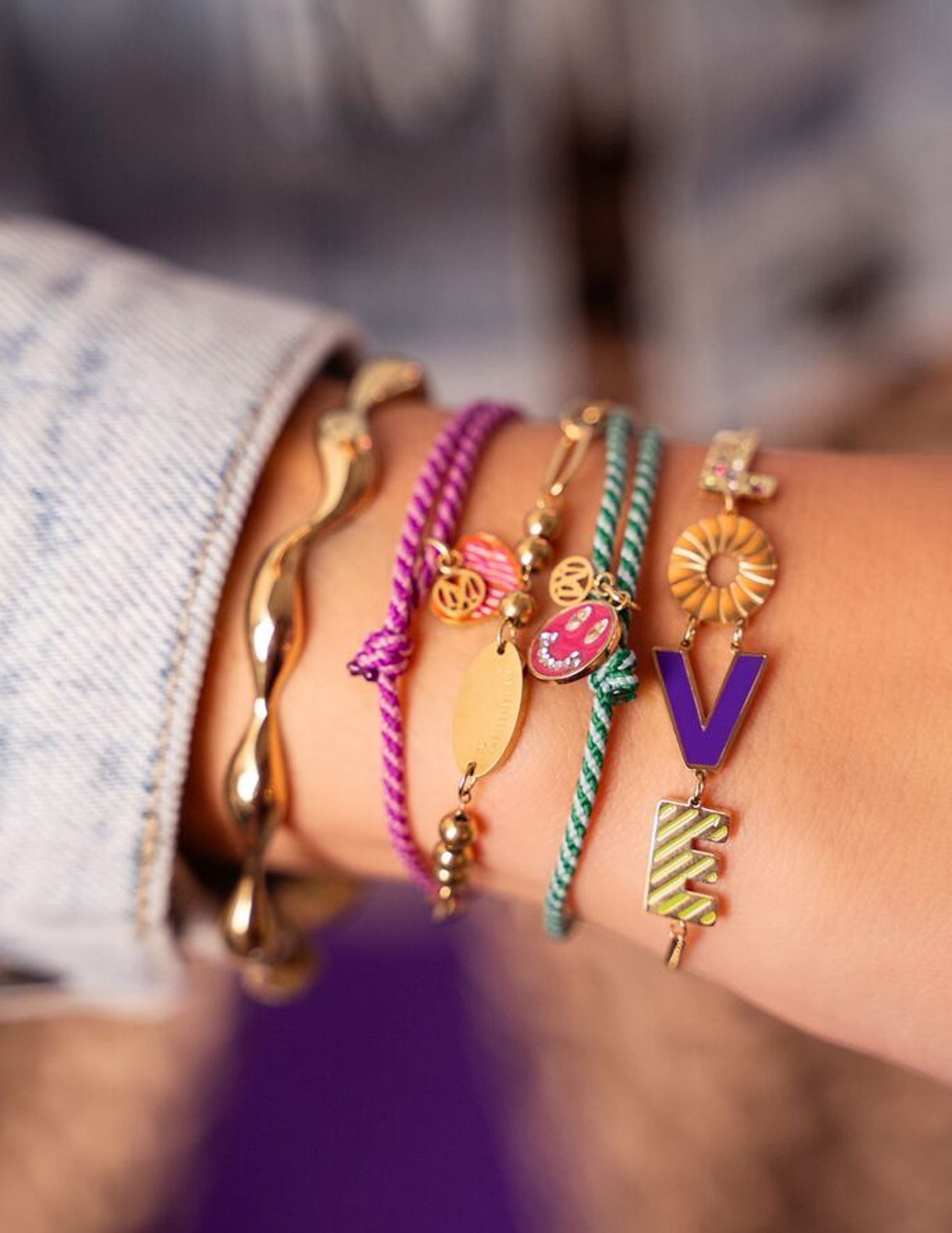 My Jewellery Armband love purple MJ10192 Goud