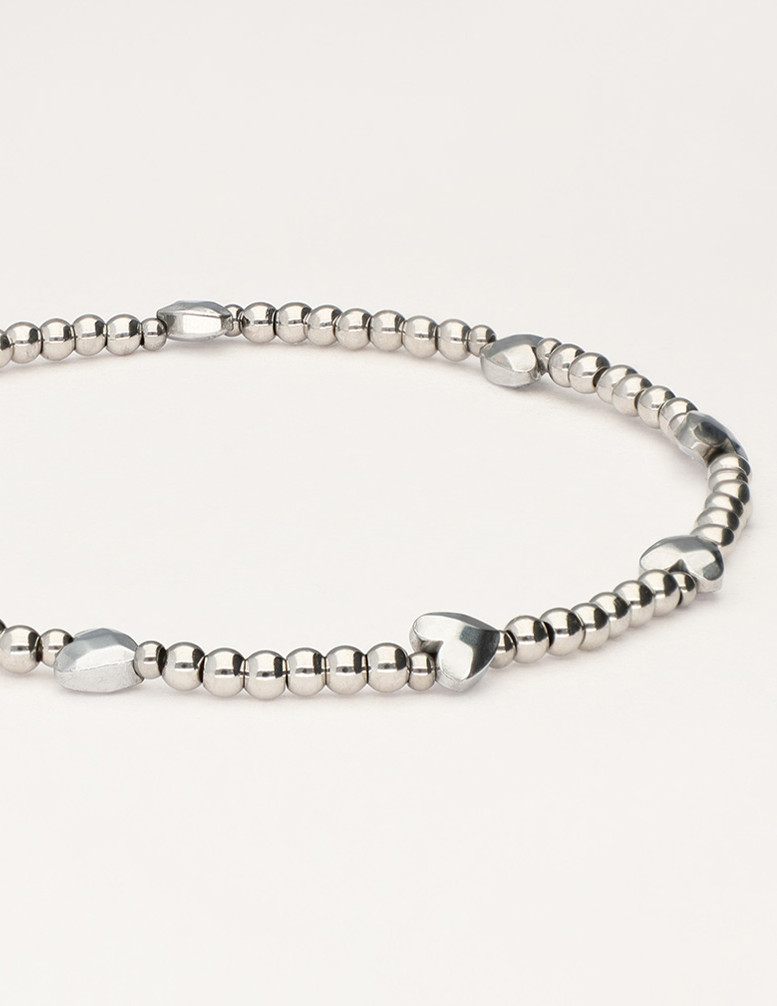 My Jewellery Kralen armband met hartjes MJ11055 Zilver