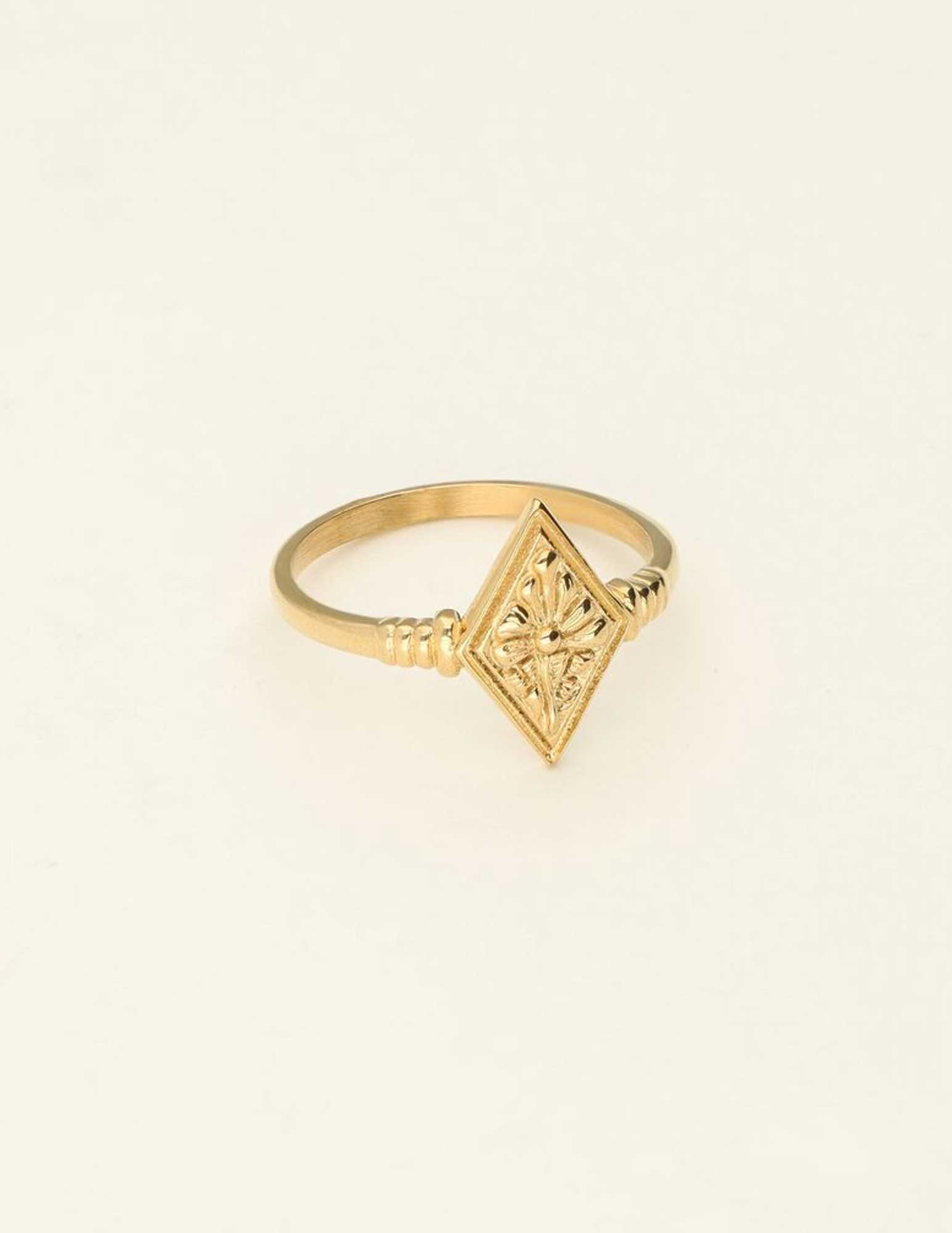 My Jewellery Universe geruite ring MJ09528 Goud