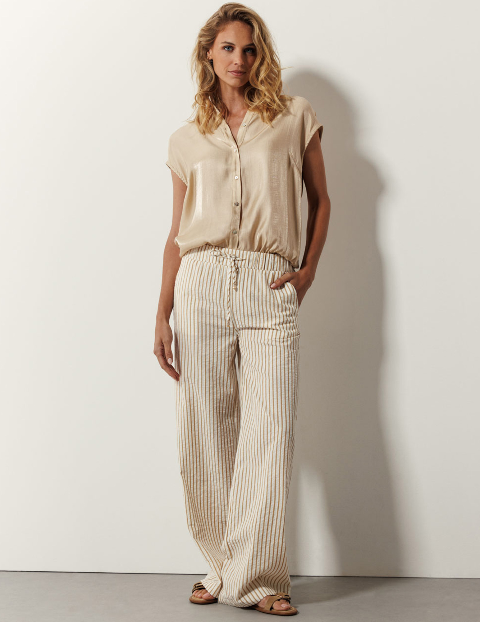 Tramontana Broek Striped C18-16-101 Zand