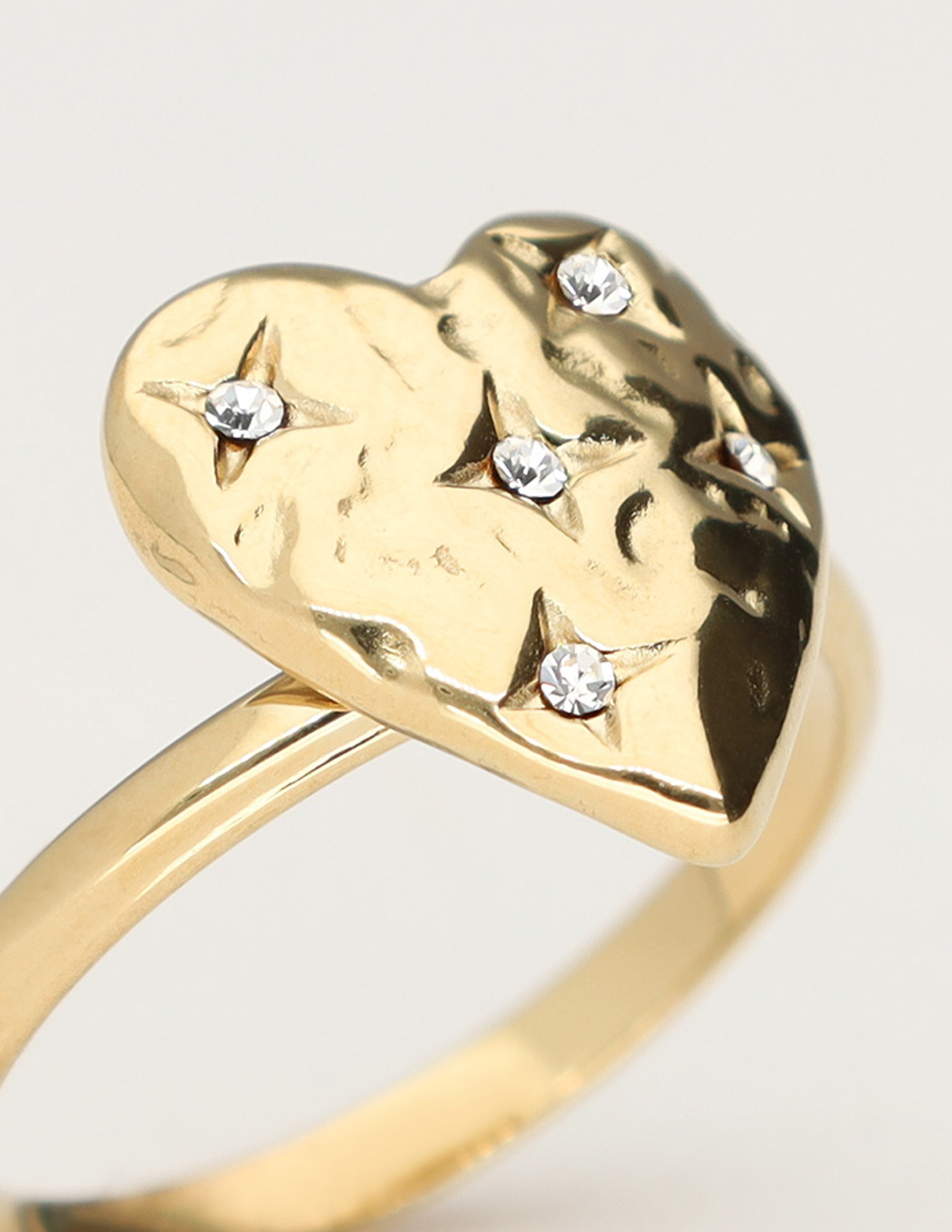 My Jewellery Starry ring hart met strass MJ11972 Goud