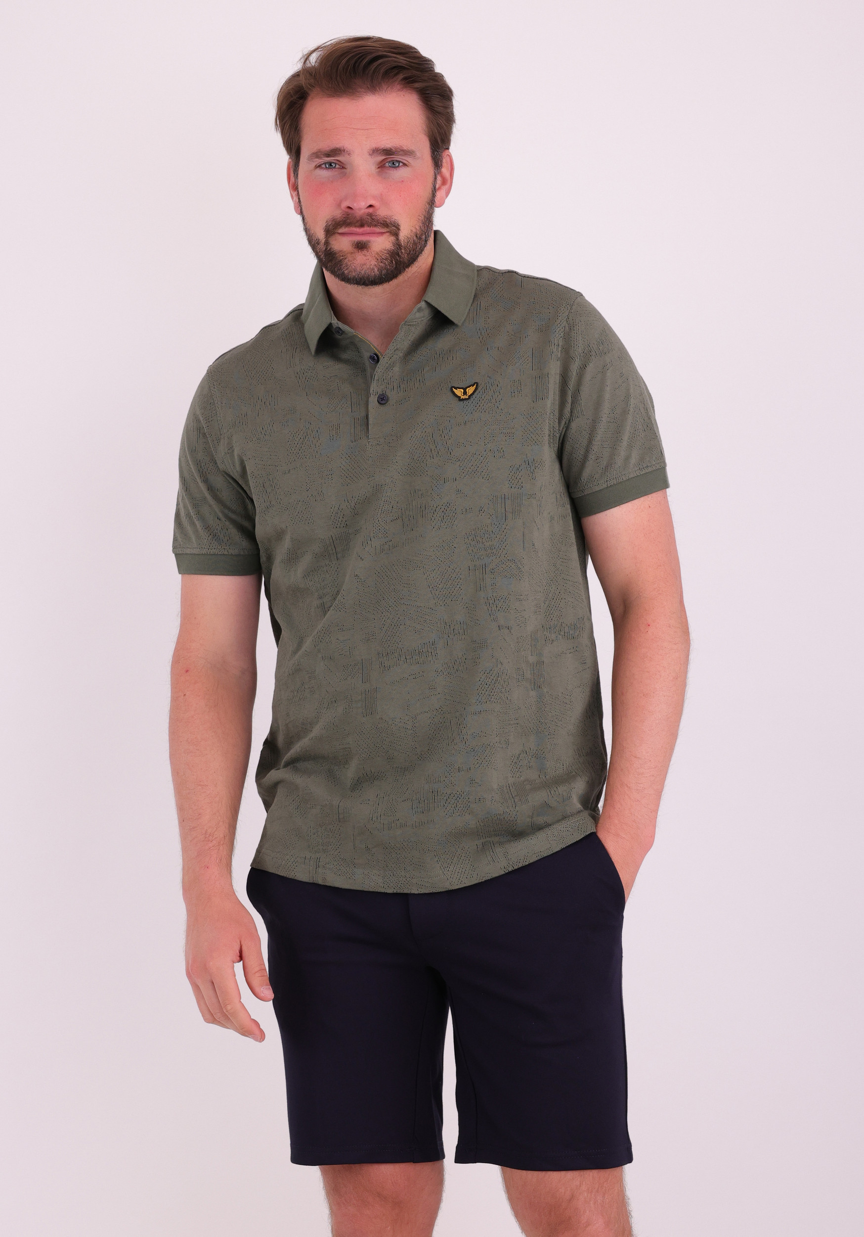 PME Legend Polo Jacquard PPSS2603883 Donker groen