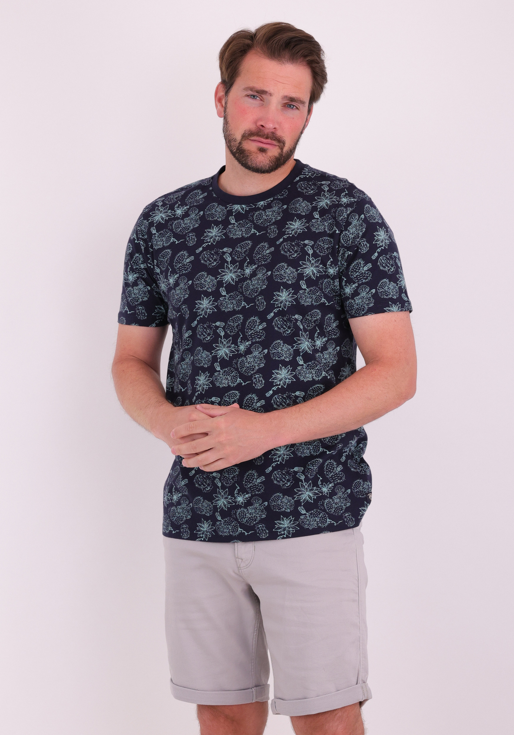 Petrol T-shirt M-1060-TSR264 Donker blauw