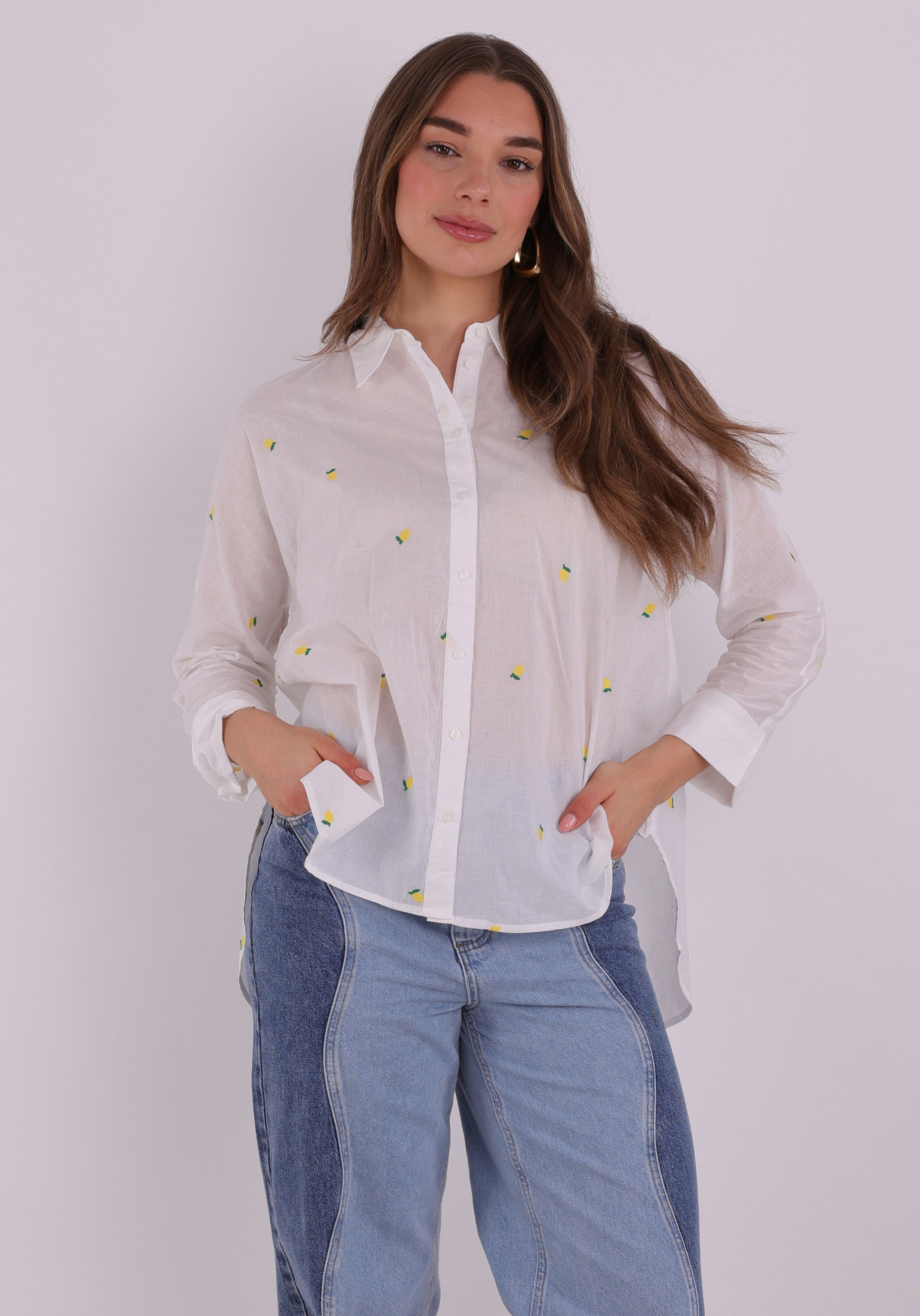 Only Blouse New lina grace 15283743 Wolwit-ecru