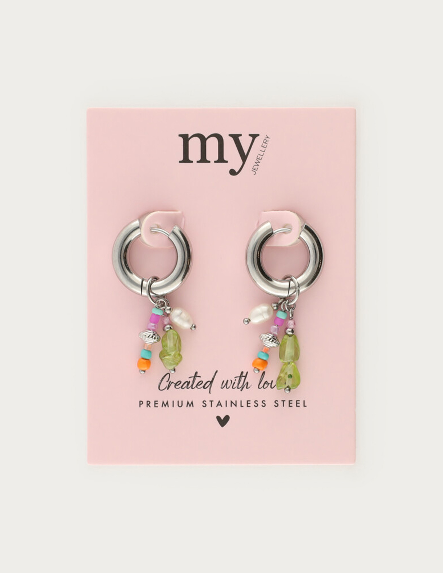 My Jewellery Sunrocks oorringen met kralen MJ12740 Zilver