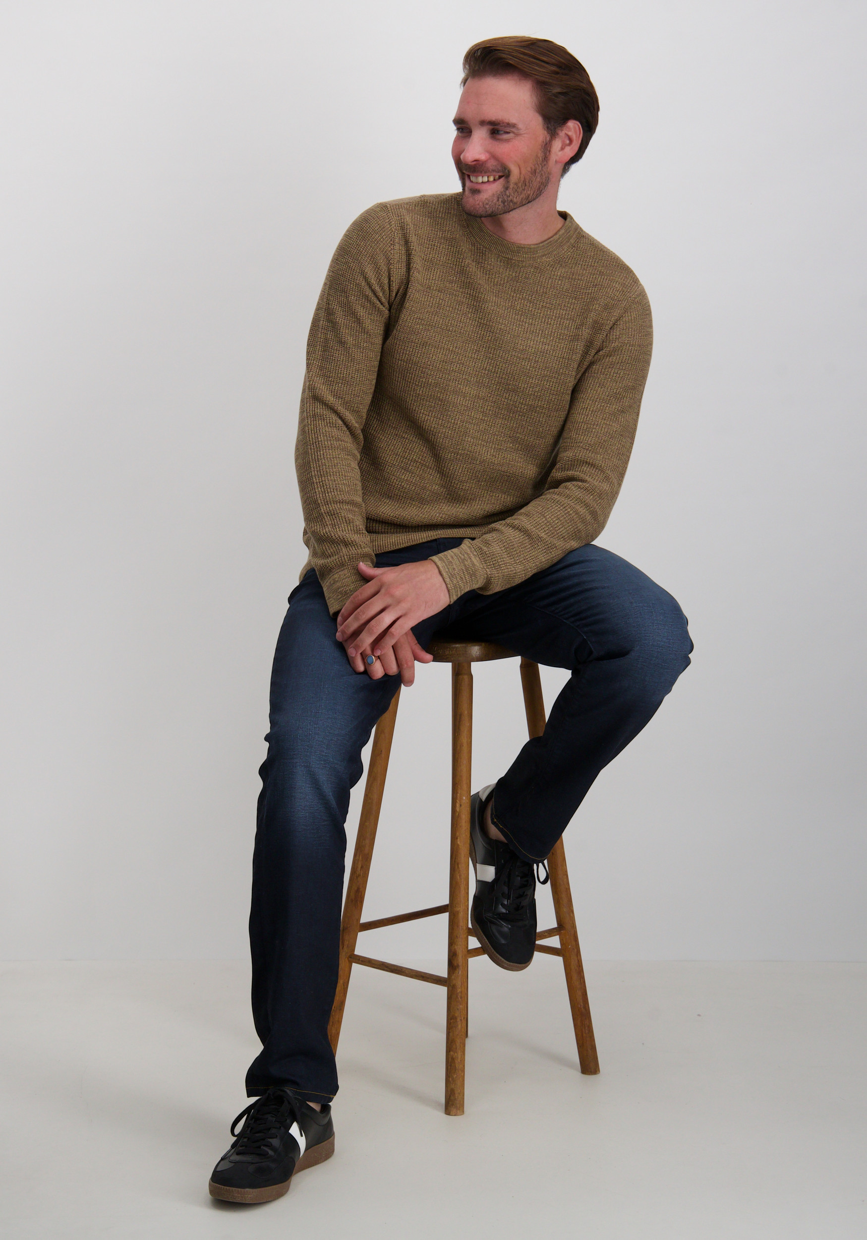 Petrol Trui M-3050-KWR225 Licht bruin