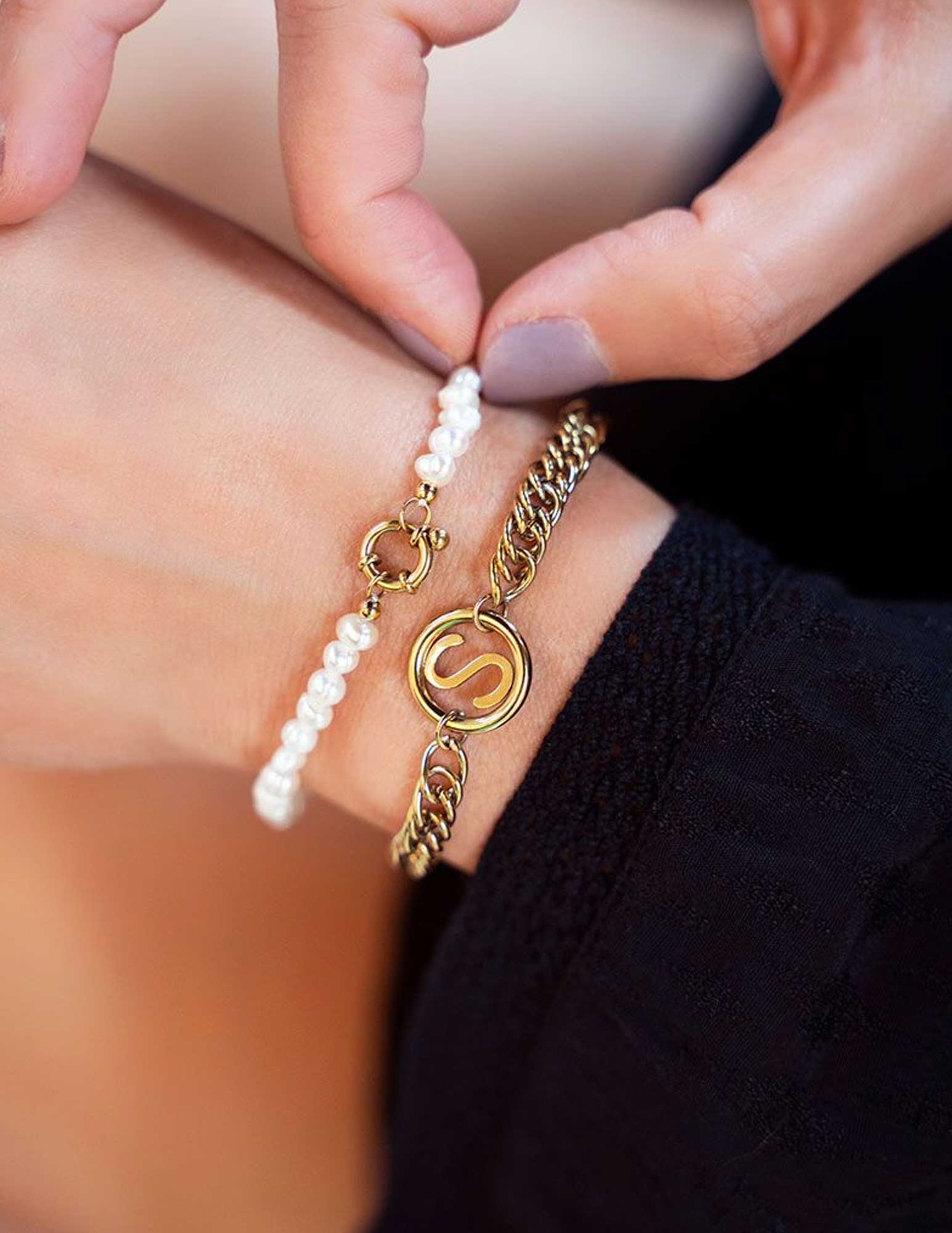 My Jewellery Armband met parels en slotje MJ05406 Zilver