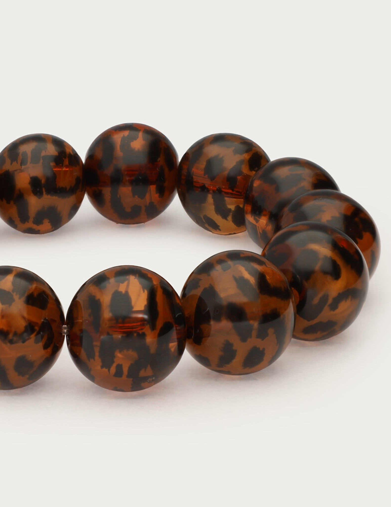 My Jewellery Armband met panterprint kralen MJ15219 Bruin