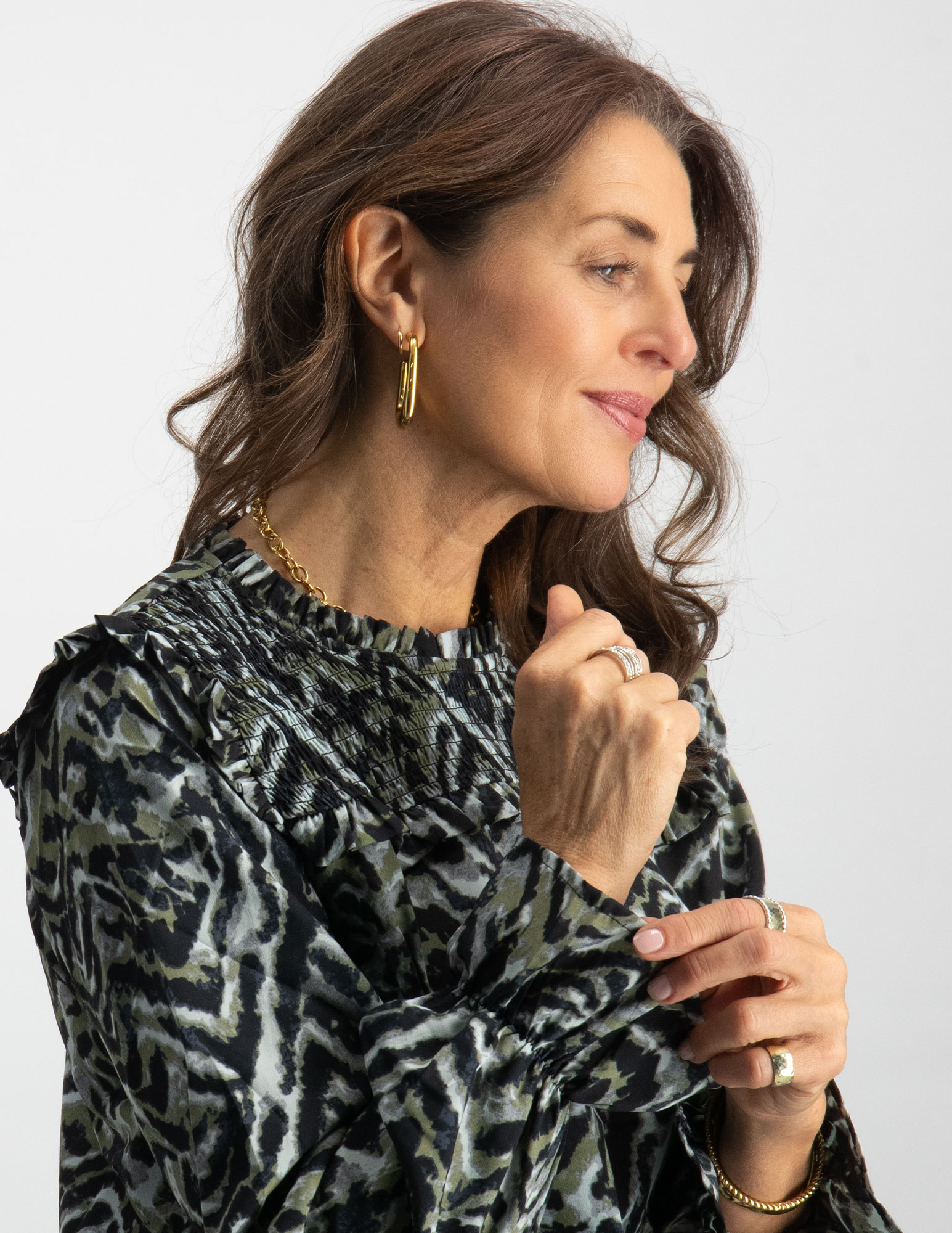 Jacqueline de jonge Blouse Caine 15308129 Midden groen