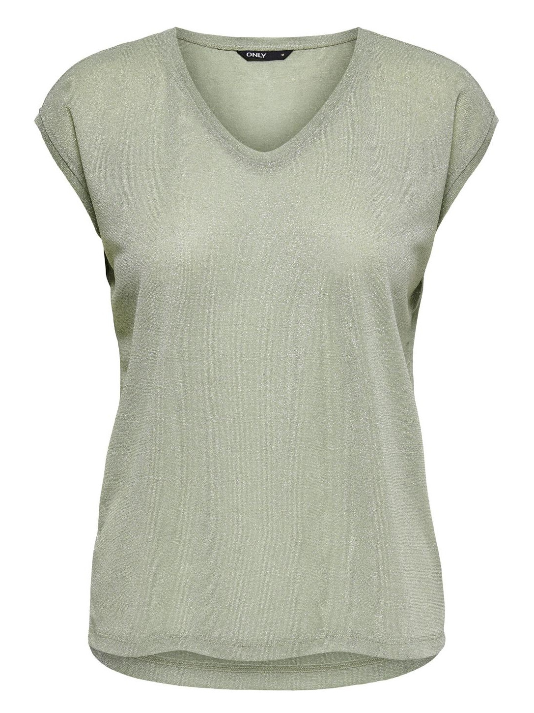 Only T-shirt Silvery lurex 15136069 Khaki