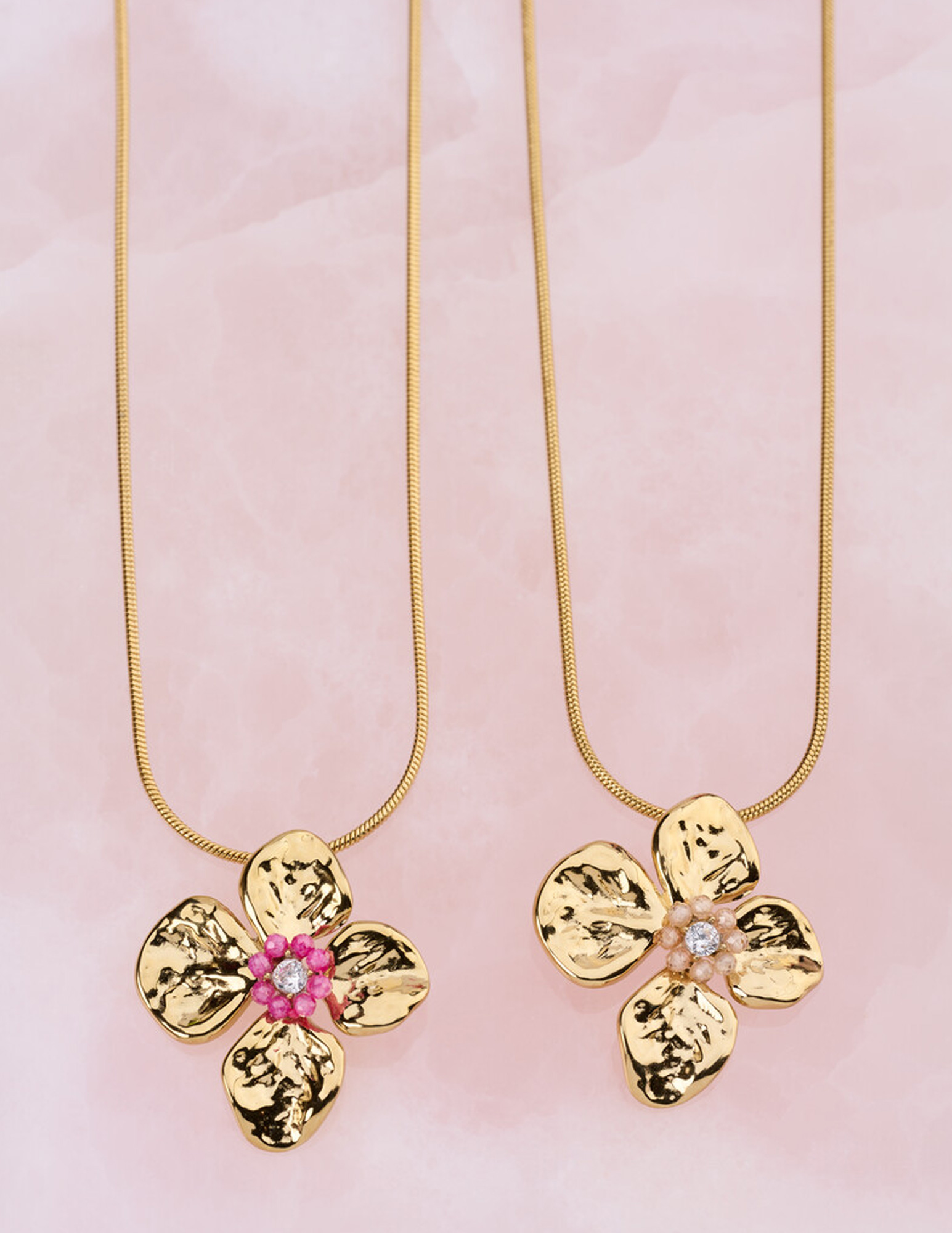 My Jewellery Botanical ketting met bloem en kralen MJ15408 Goud