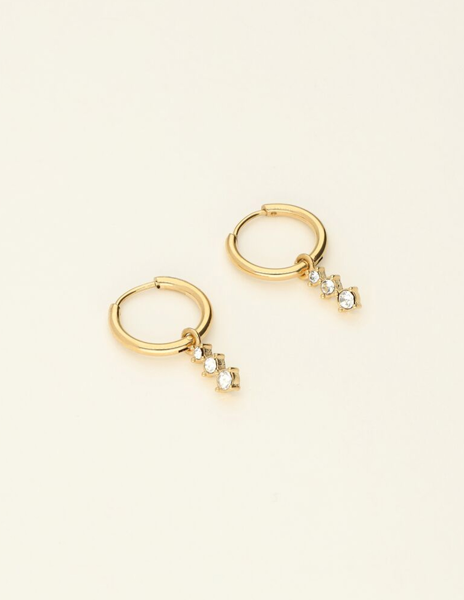 My Jewellery Oorringen met drie steentjes MJ09499 Goud