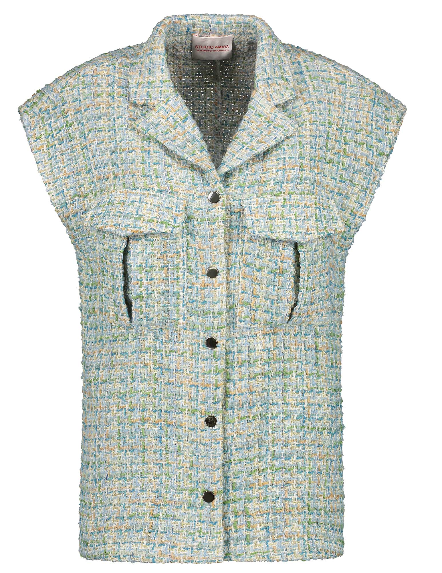 Amaya Amsterdam Gilet Rose Licht blauw