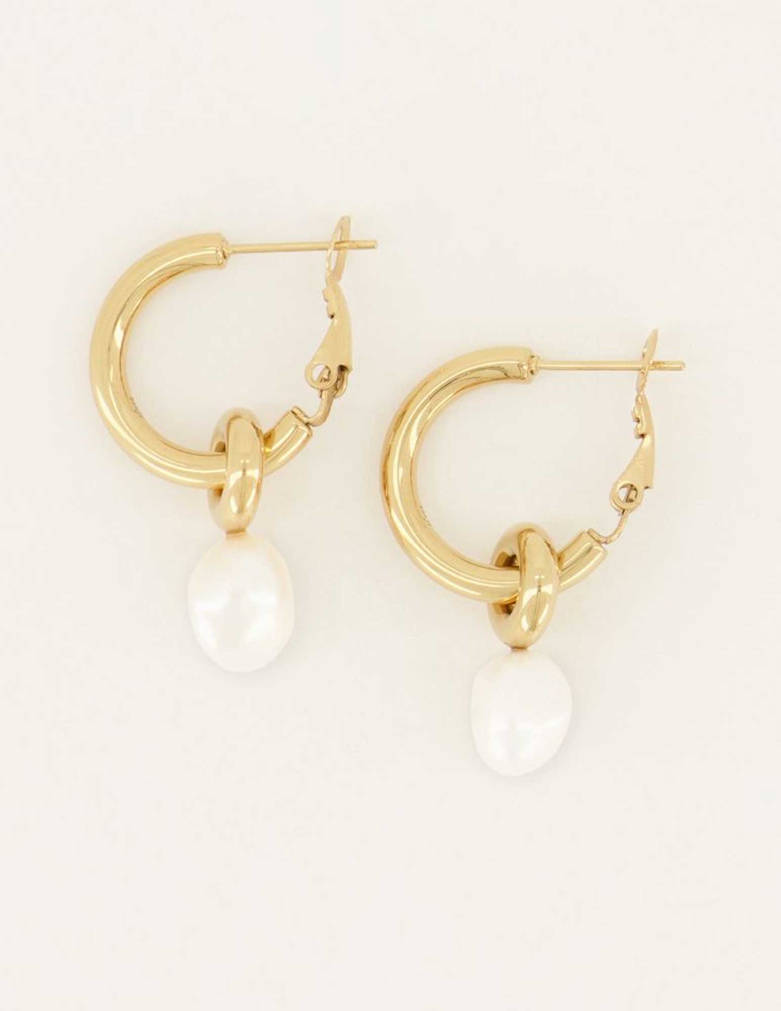 My Jewellery Oorringen met parel MJ01870 Goud