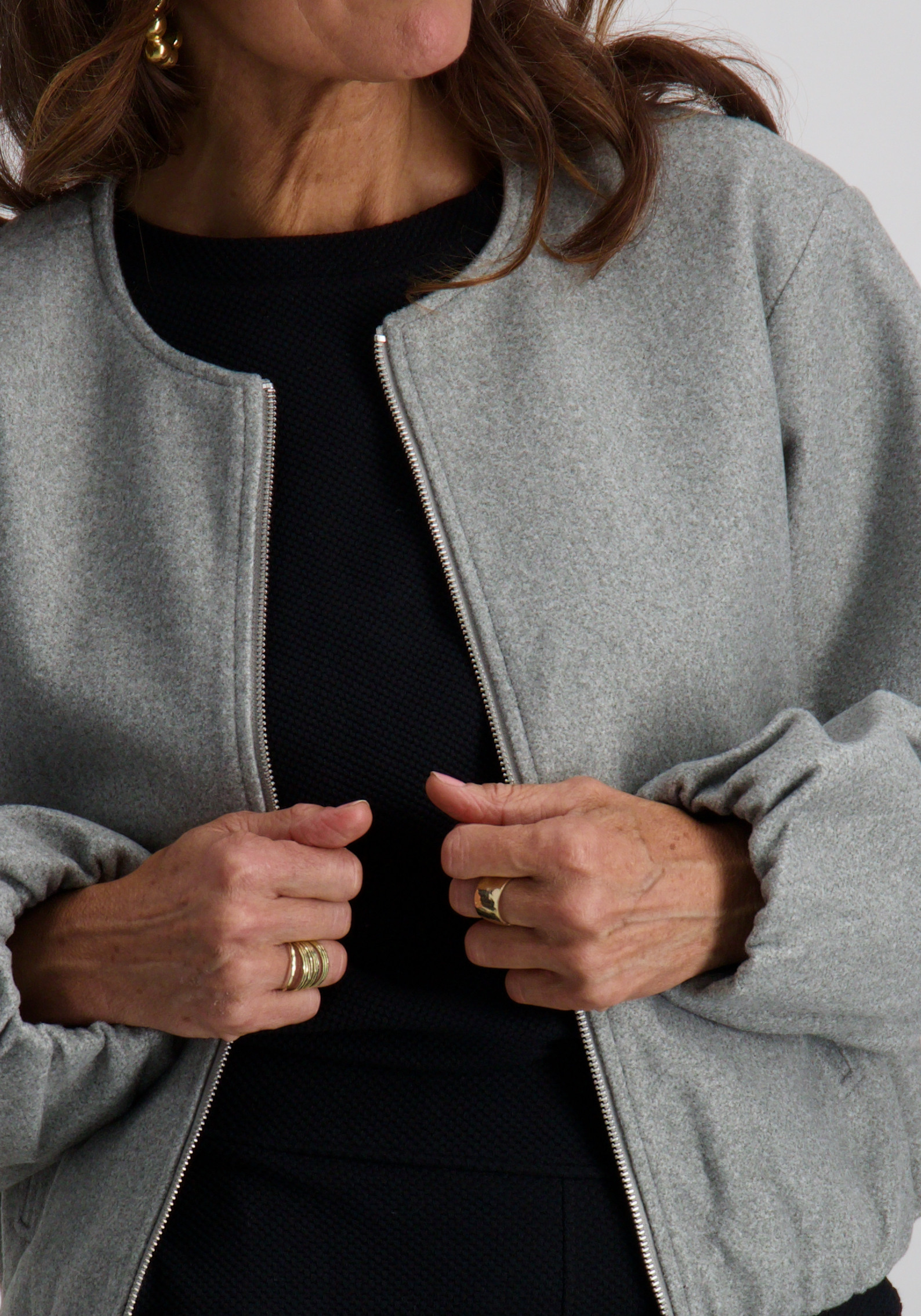 FREE|QUENT Bomberjack Yanna 207288 Grijs