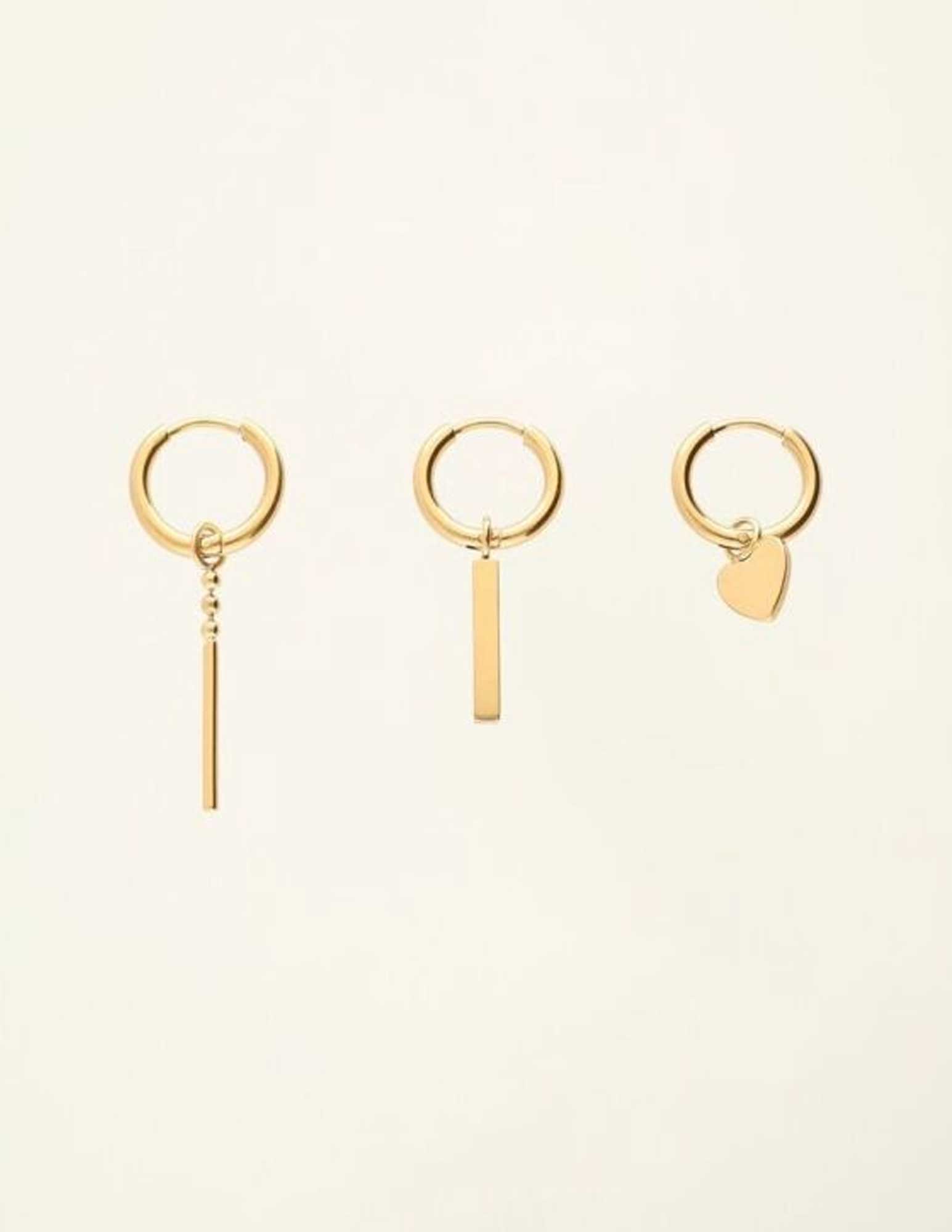 My Jewellery Oorbellen set met hartje MJ08584 Goud