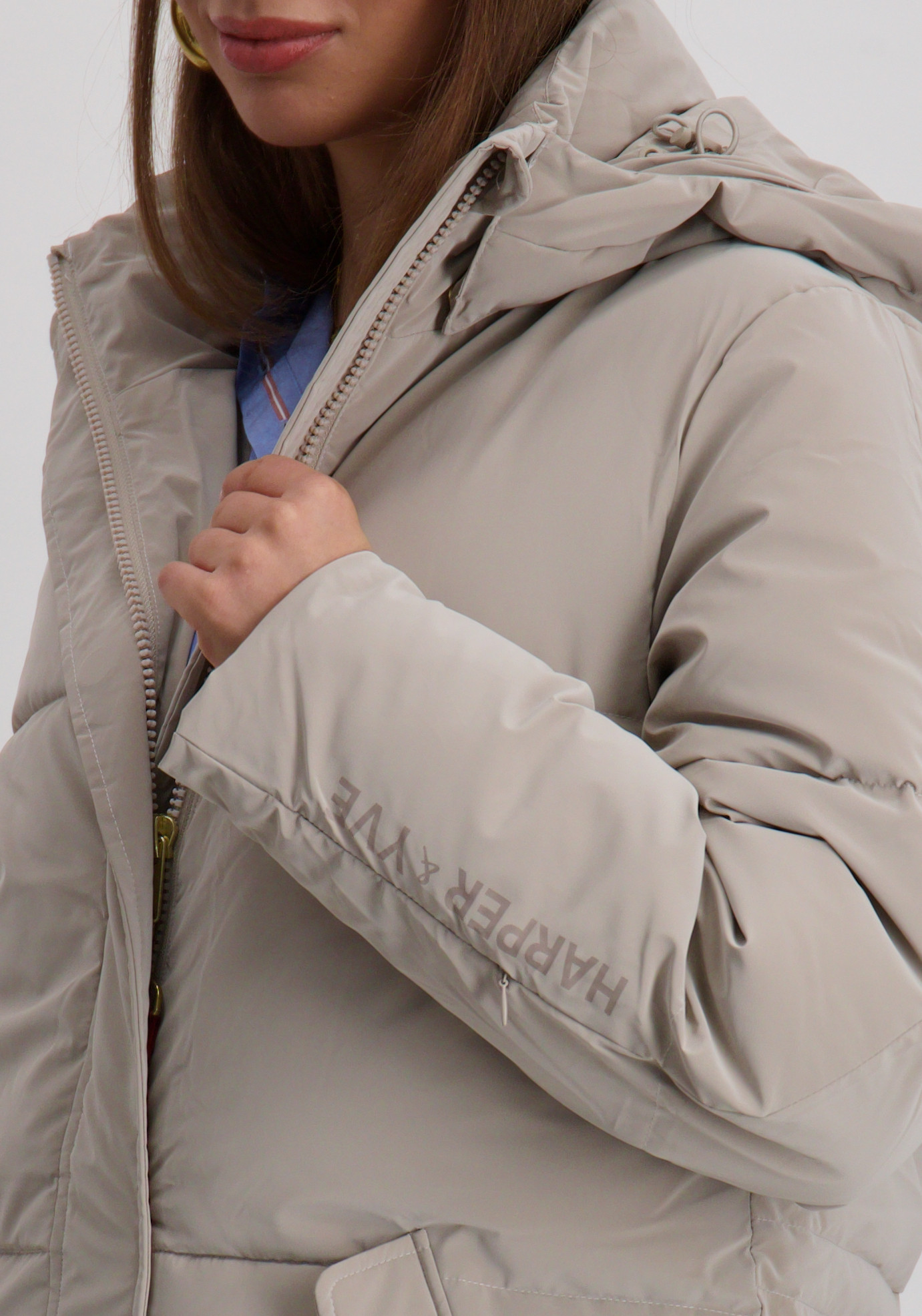 Harper & Yve Winterjas Yitty AW25N202 Licht grijs