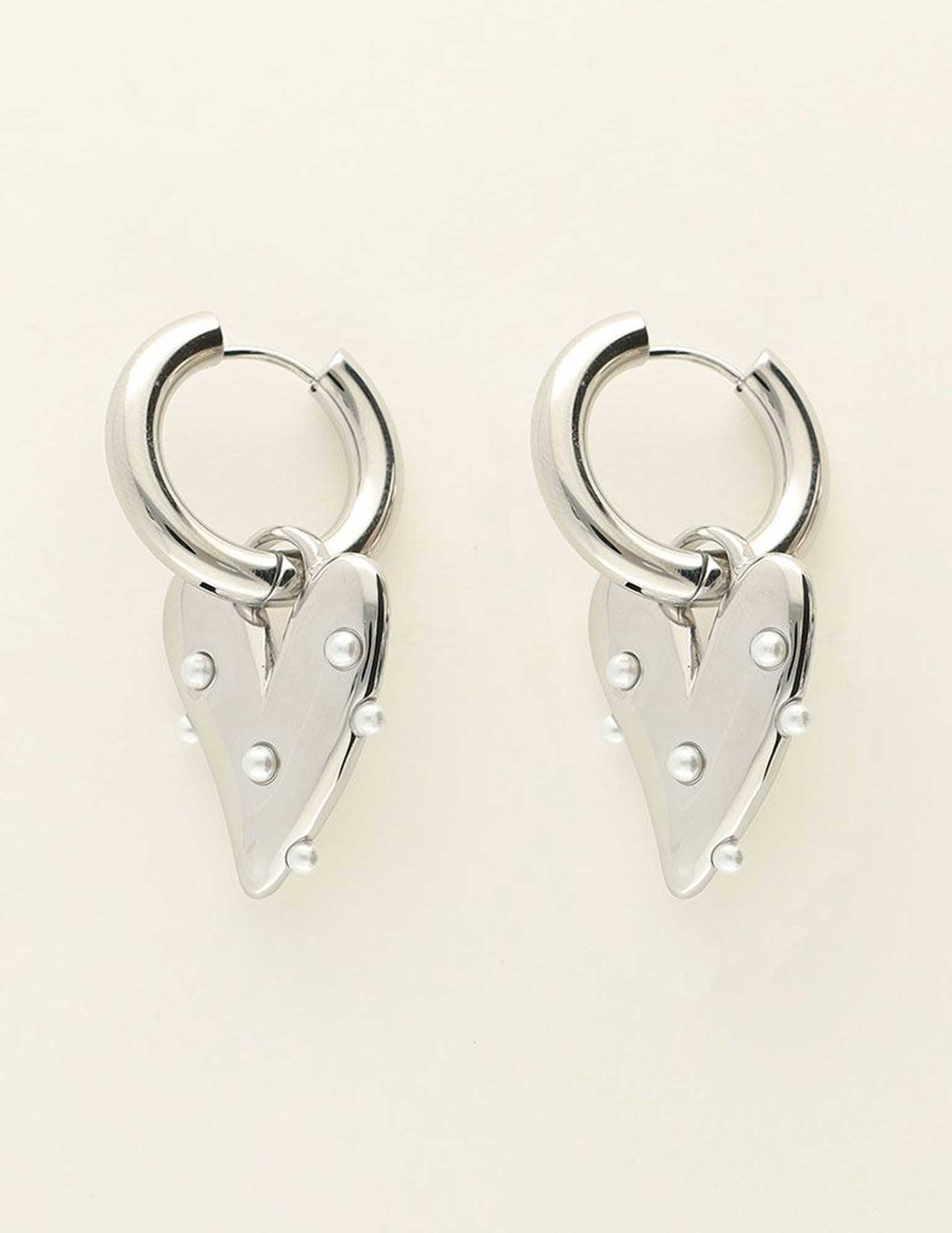 My Jewellery Oorringen met hart en parels MJ09316 Zilver