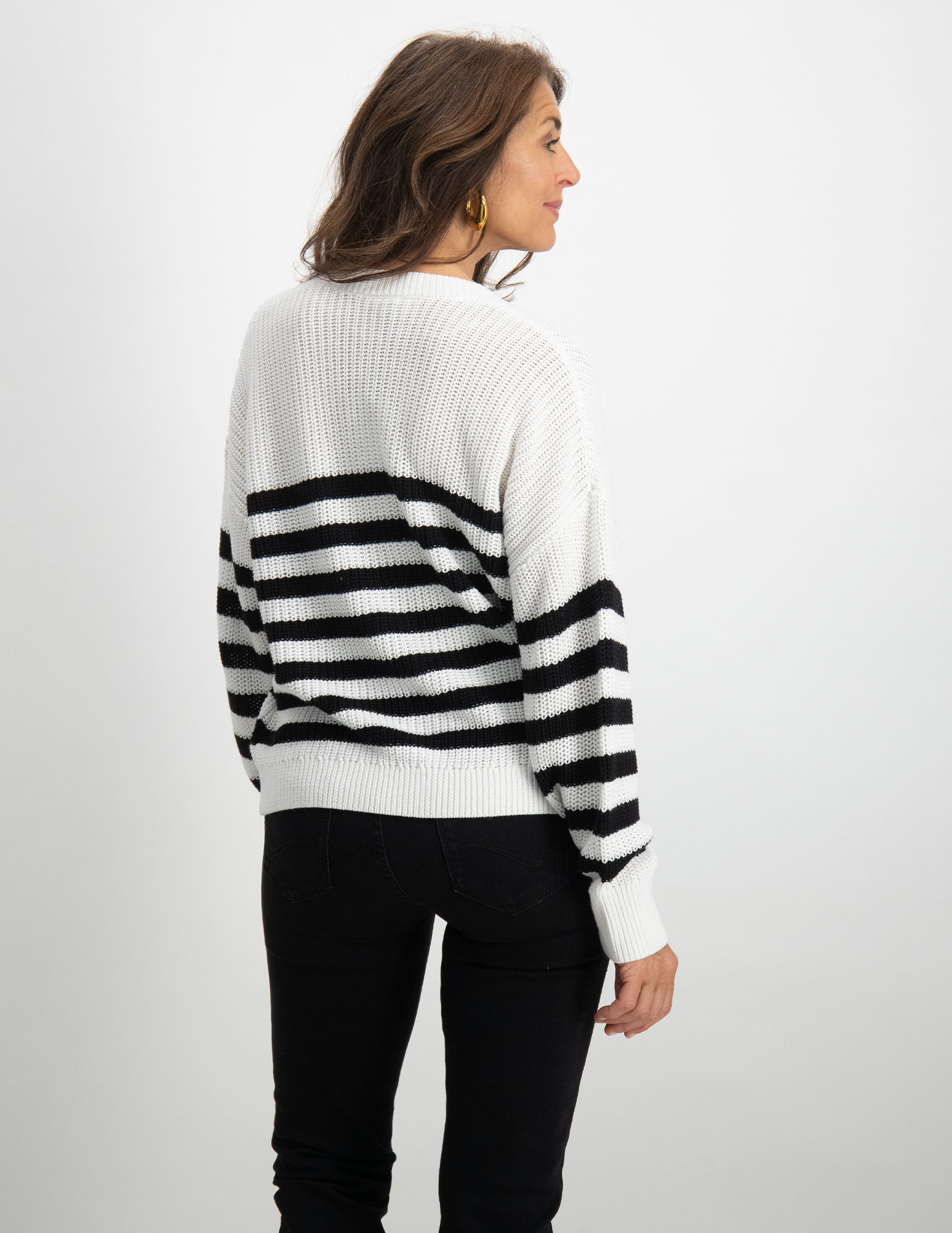 FREE|QUENT Vest Iben gestreept 202668 Wit