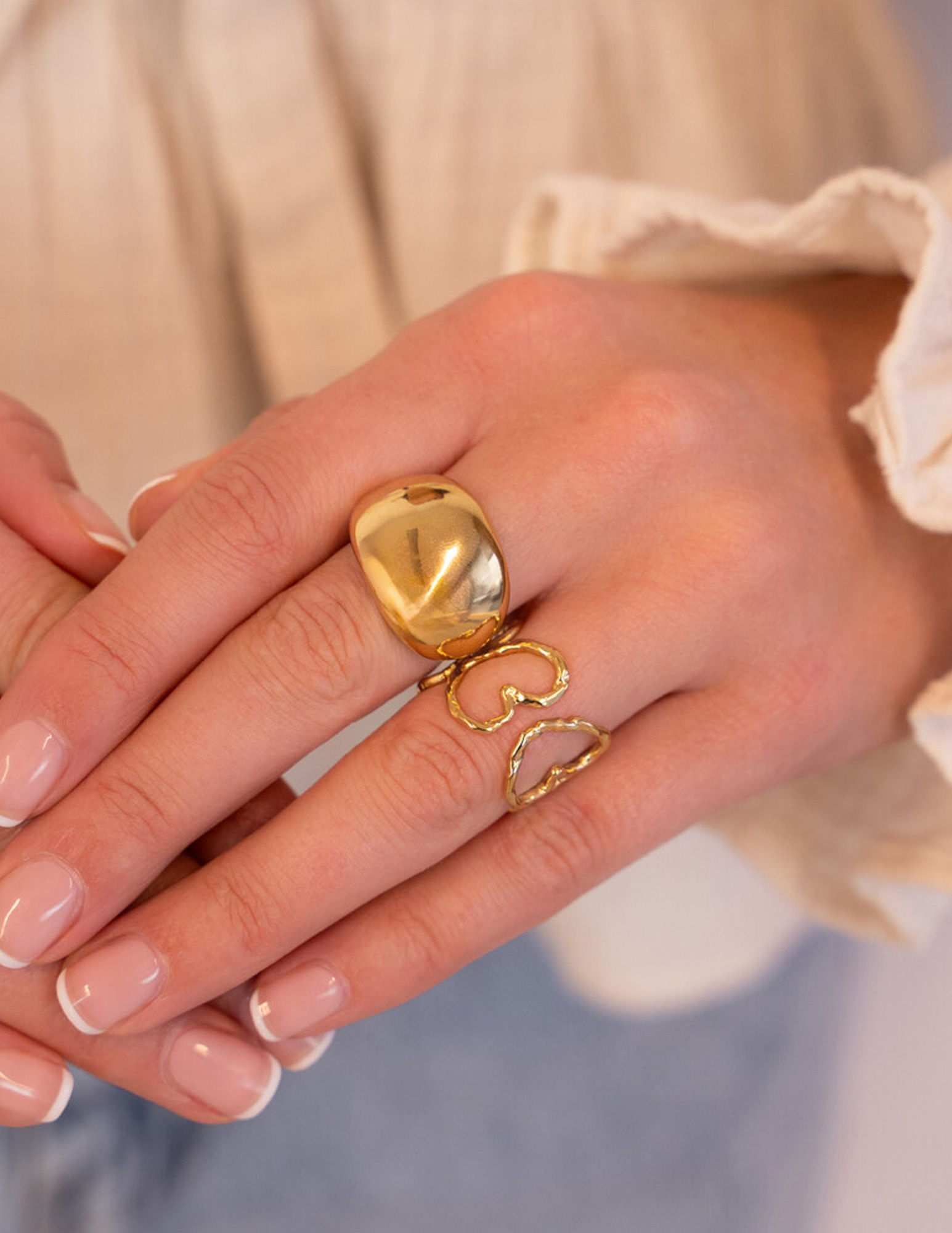 My Jewellery Bold statement ring met bubbel MJ12561 Goud