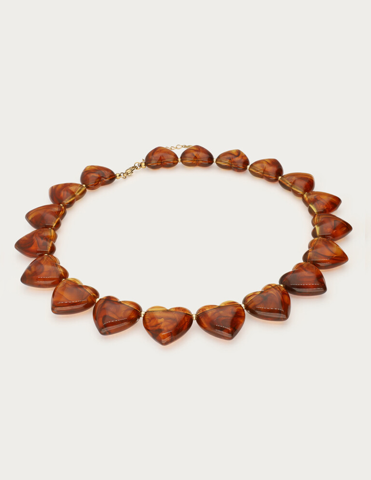 My Jewellery Statement ketting met hartjes MJ14380 Bruin