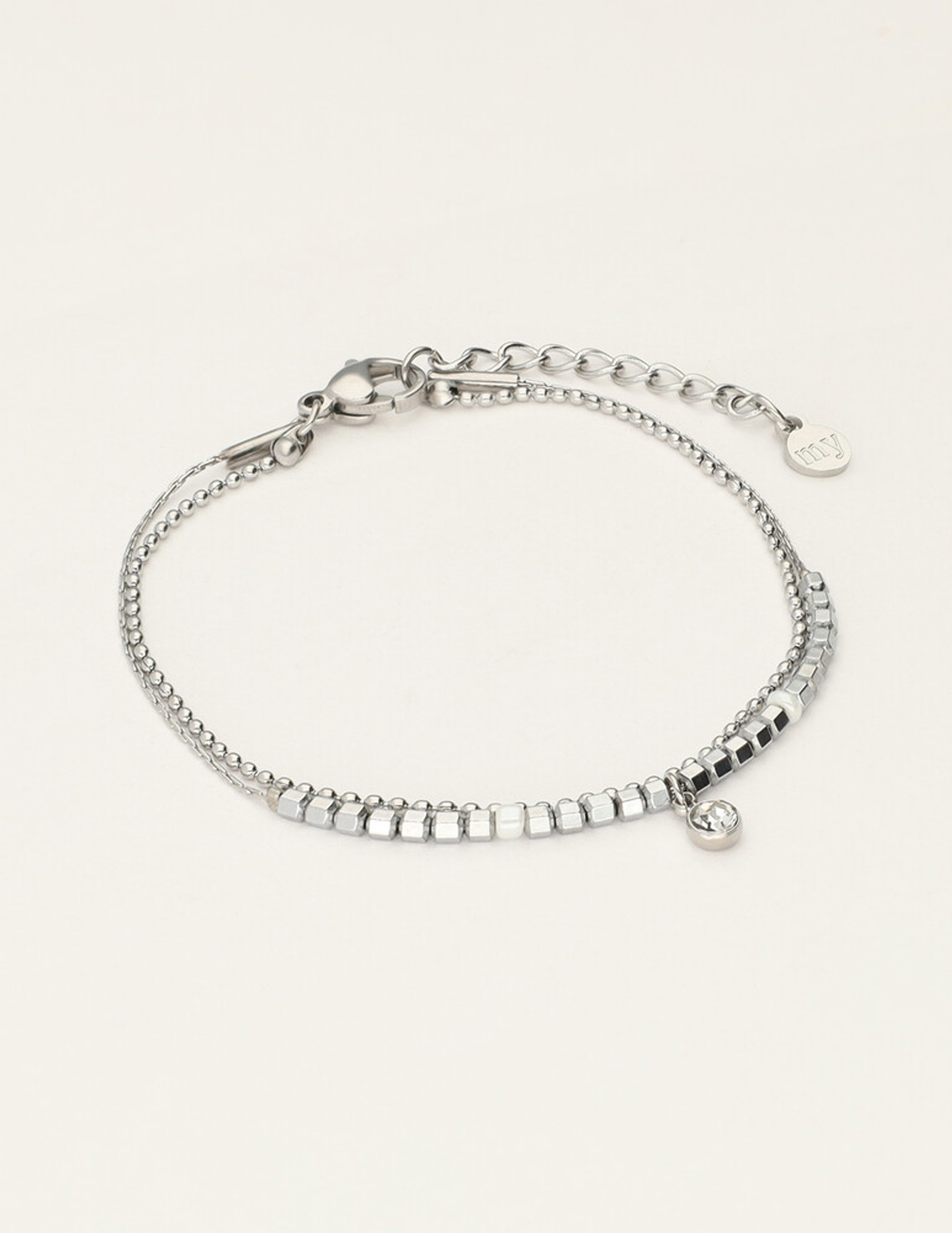 My Jewellery Dubbele armband met kralen MJ12073 Zilver