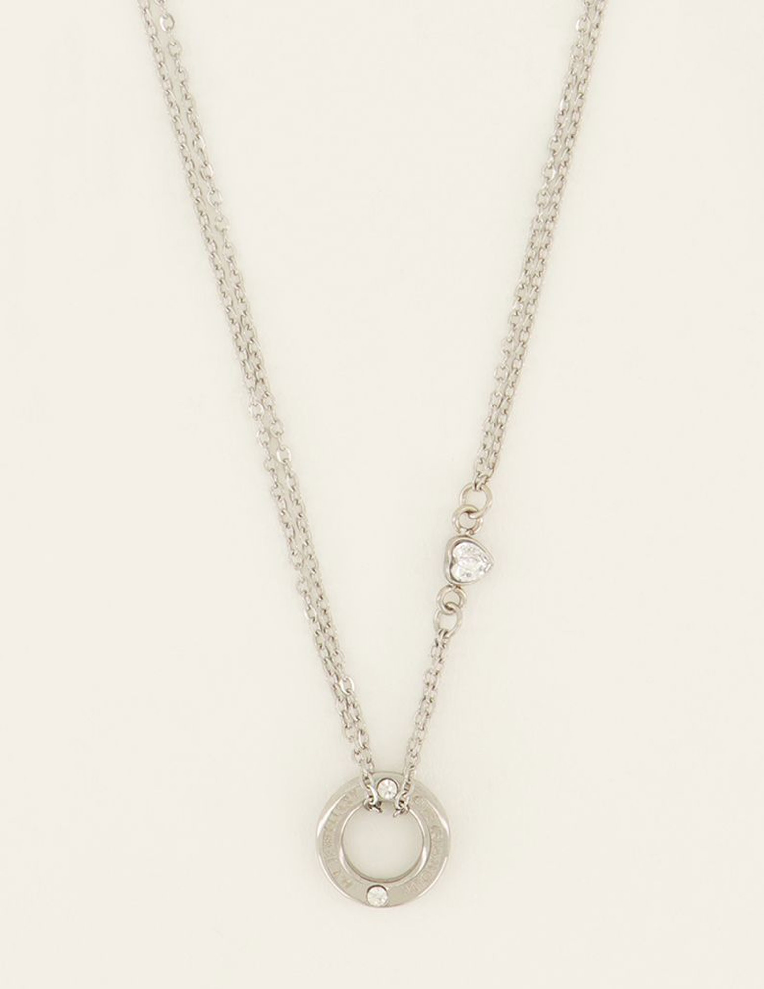 My Jewellery Ketting ronde bedel MJ07616 Zilver