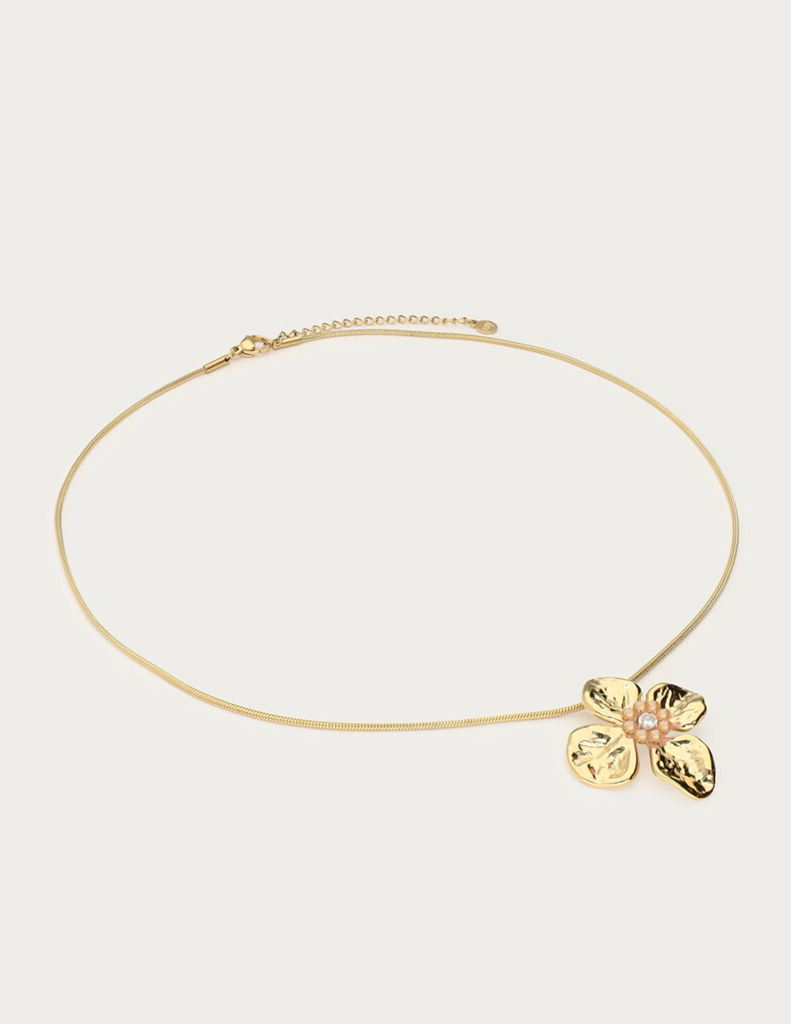 My Jewellery Botanical ketting met bloem en kralen MJ15408 Goud