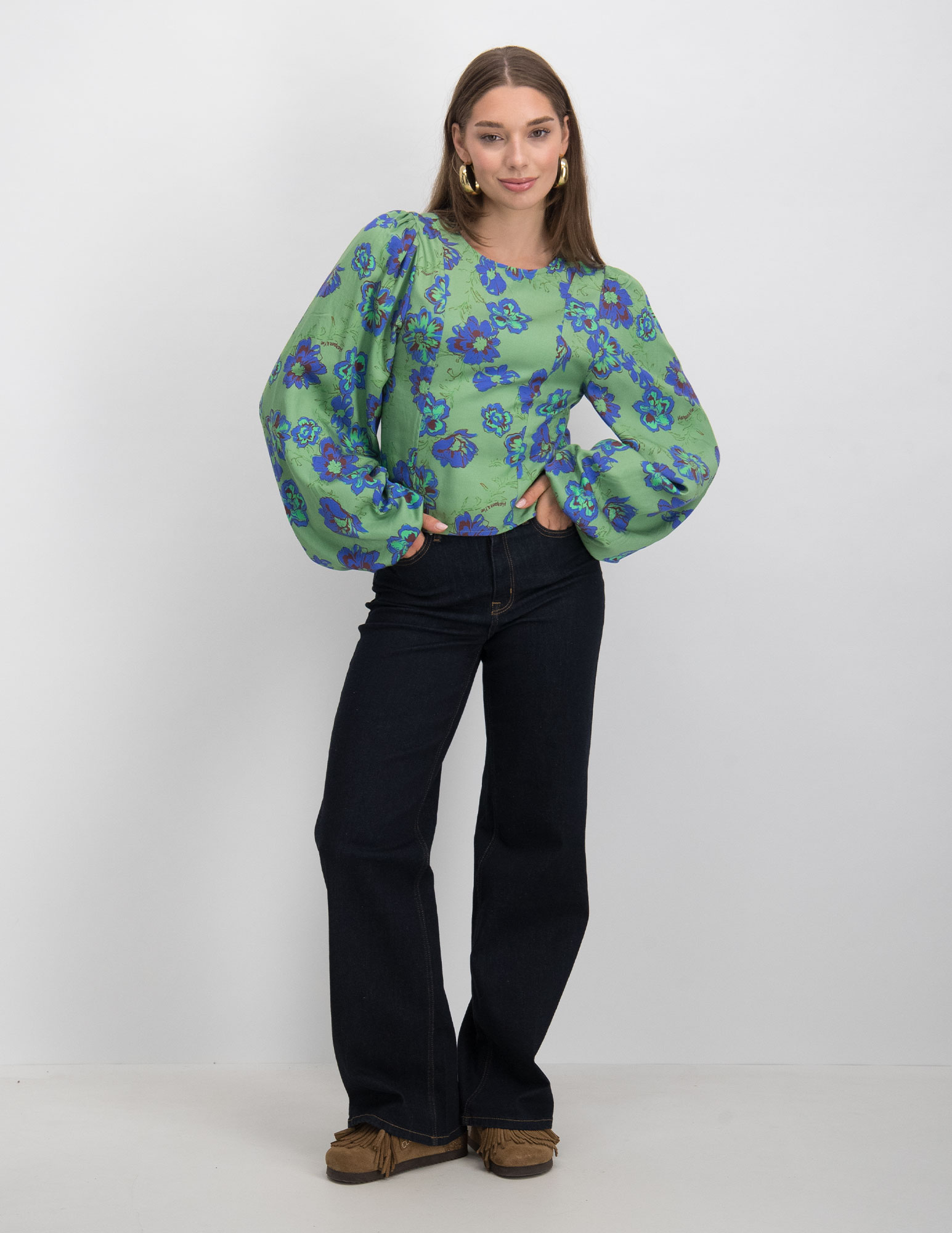 Harper & Yve Blouse Floor AW25C601 Groen