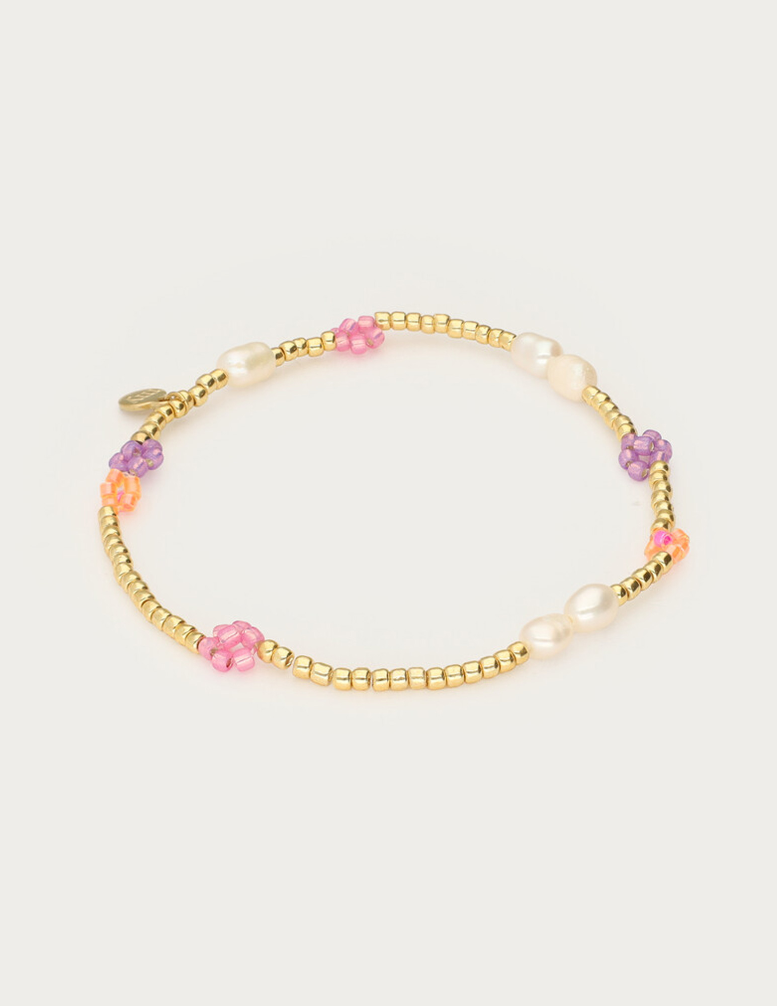 My Jewellery Botanical elastieken armband met bloemen MJ14915 Goud