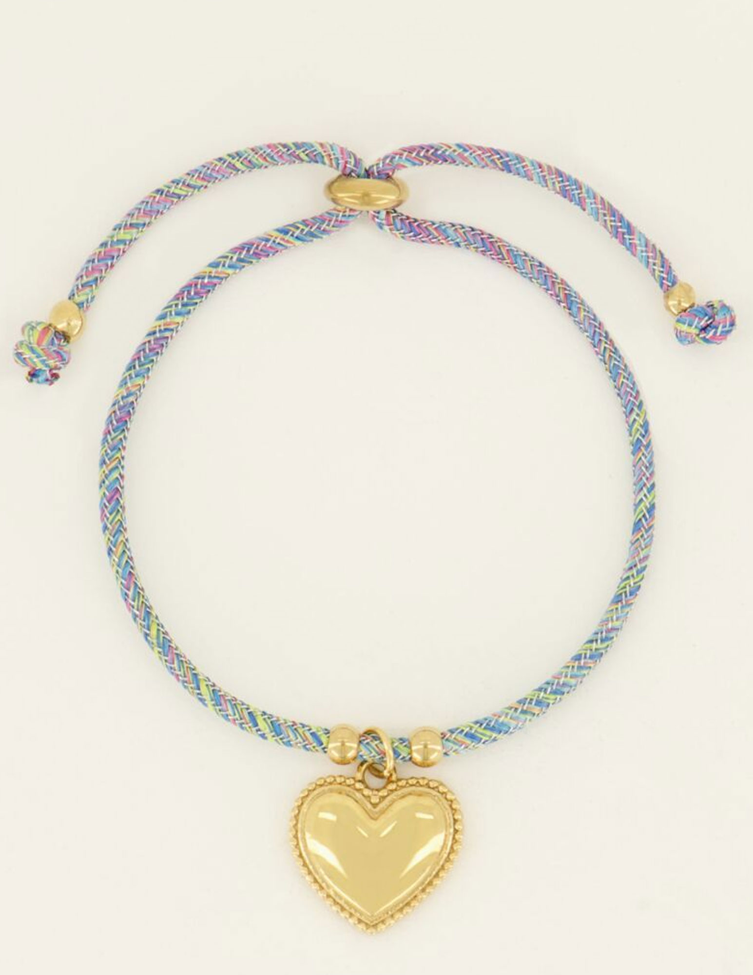 My Jewellery Gevlochten armband met hart MJ07899 Goud
