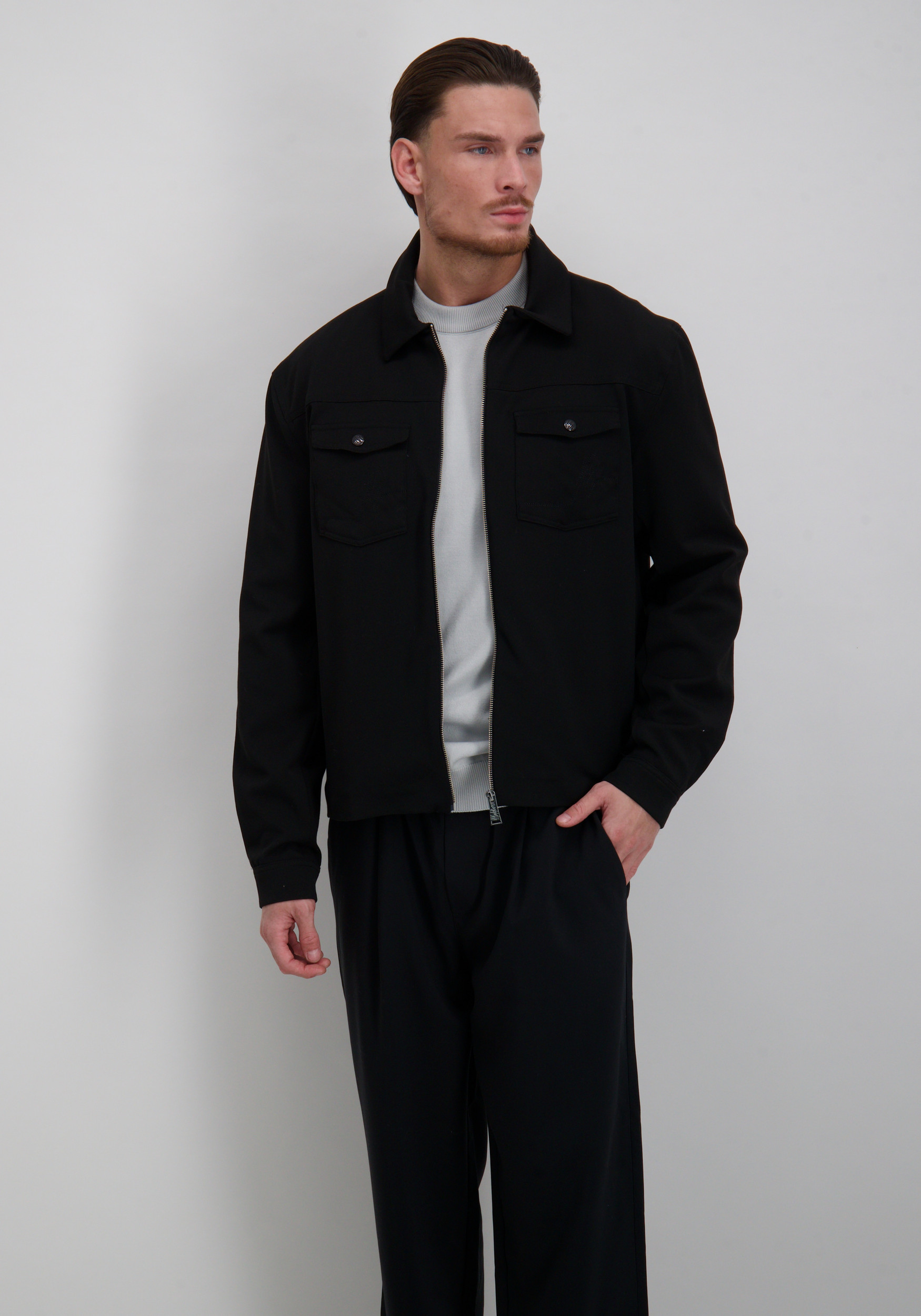 Malelions Overshirt MM3-AW25-01 Zwart