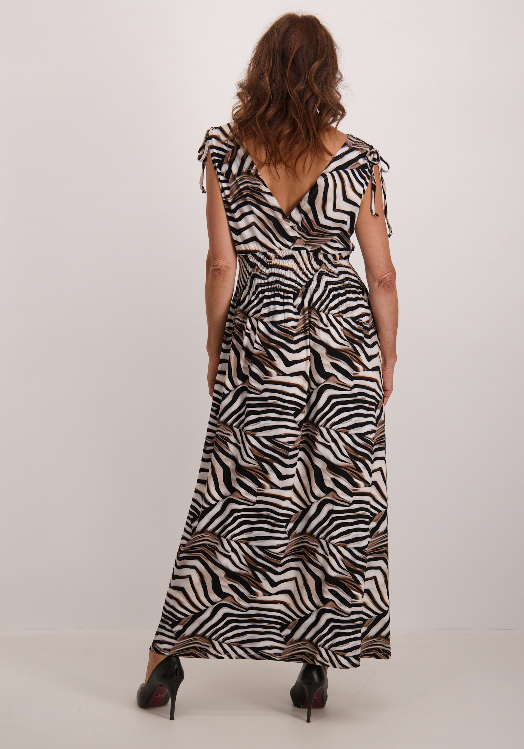 Geisha Lange jurk 57367-60 MILA Zwart/Wit