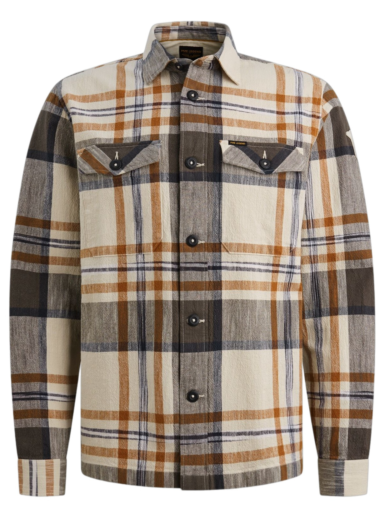 PME Legend Overhemd checked PSI2602218 Bruin