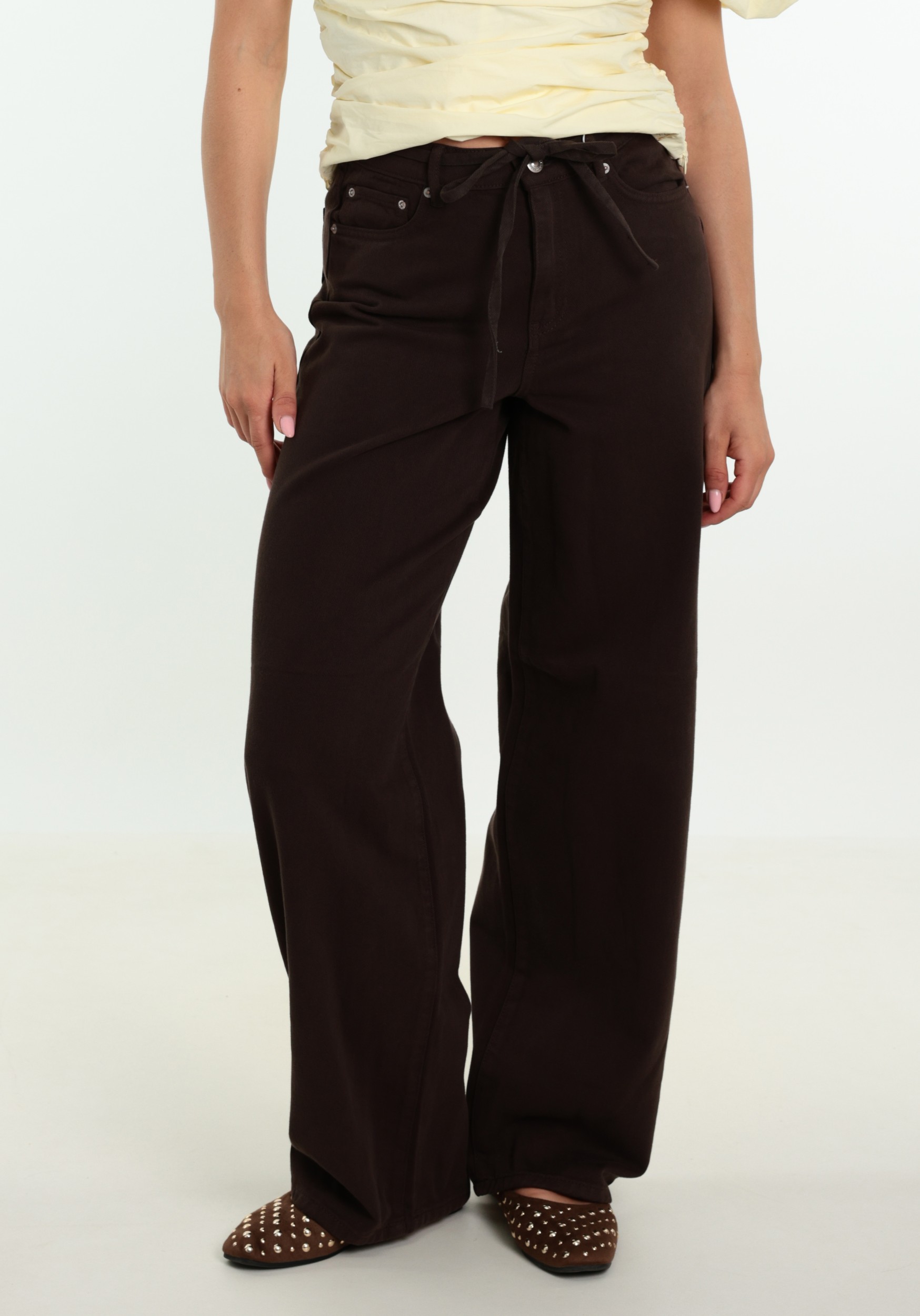 ONLY Broek Gianna 15370662 Donker bruin