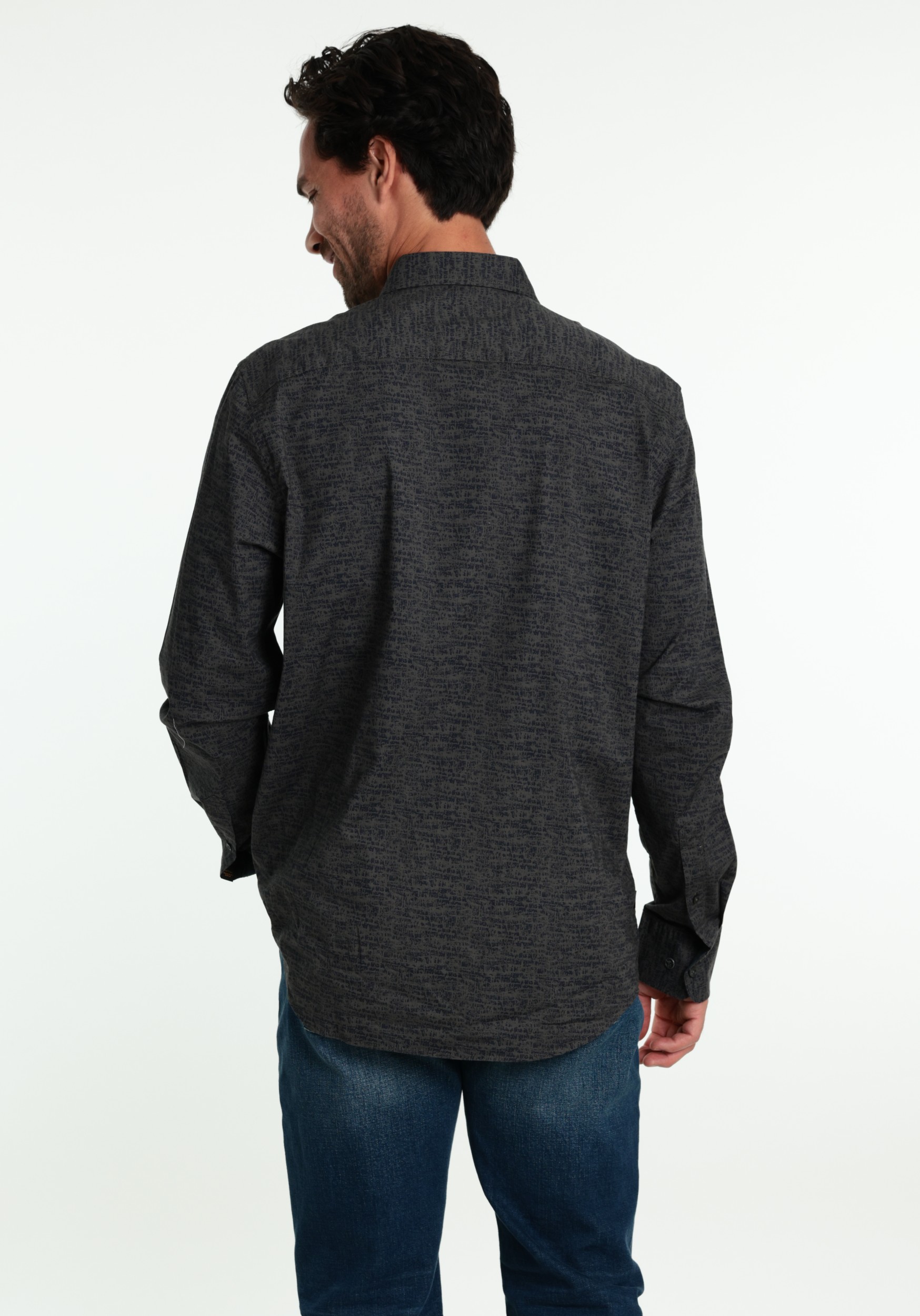 PME Legend Overhemd all-over print PSI2609250 Donker groen